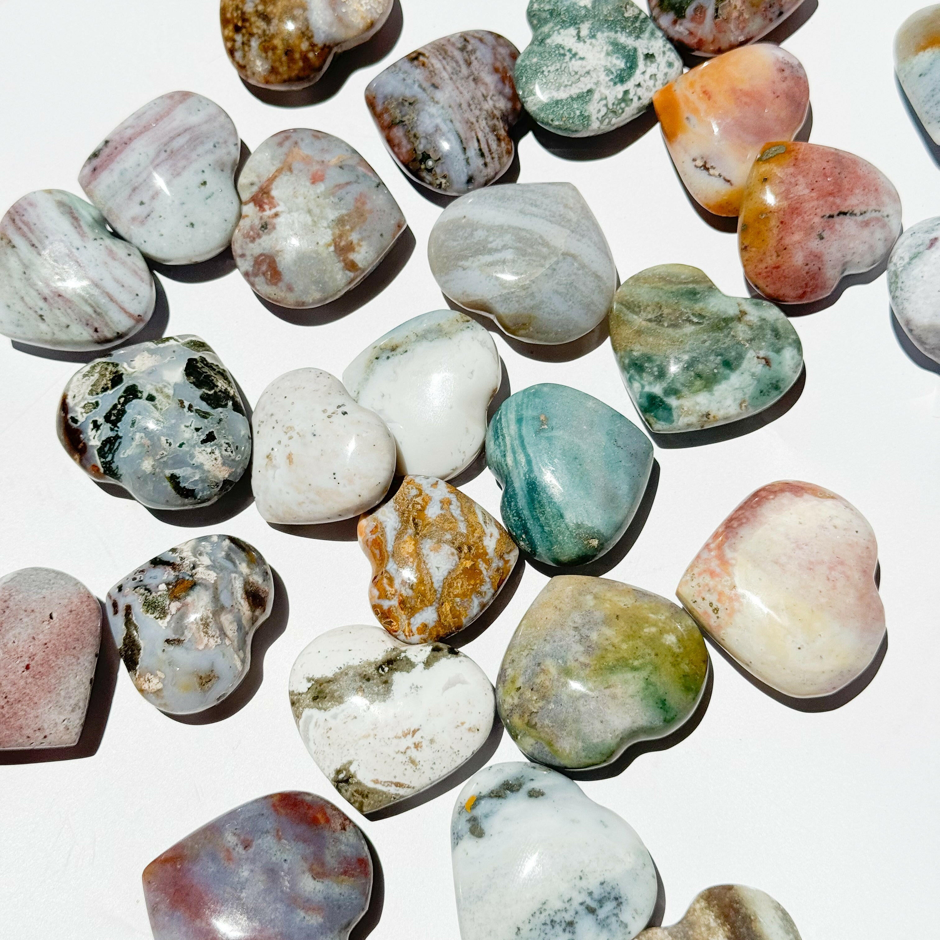 High Grade Ocean Jasper Heart Healing Crystal.