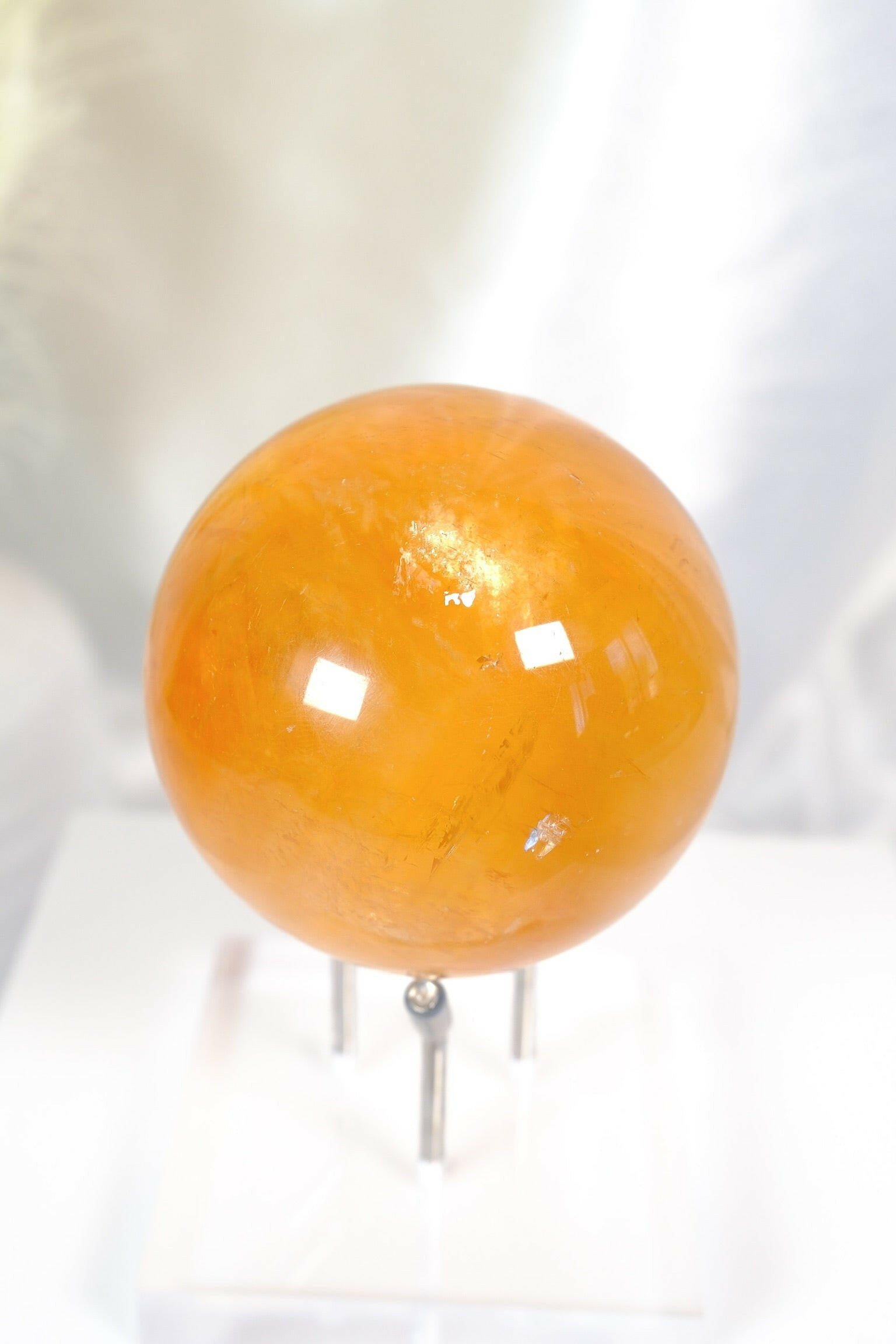 Honey Calcite Sphere Healing Crystal.