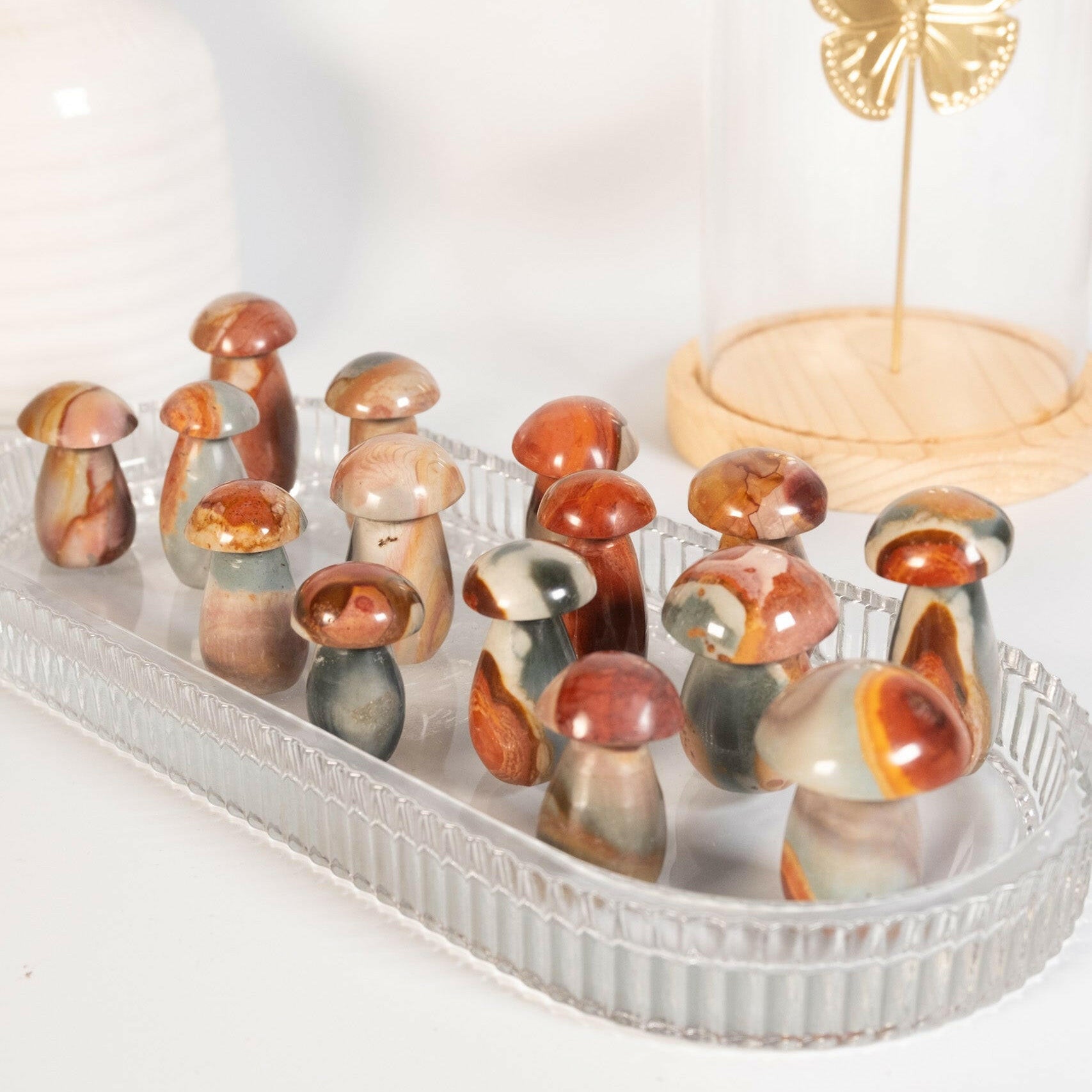 Polychrome Jasper Mushroom Healing Crystal.