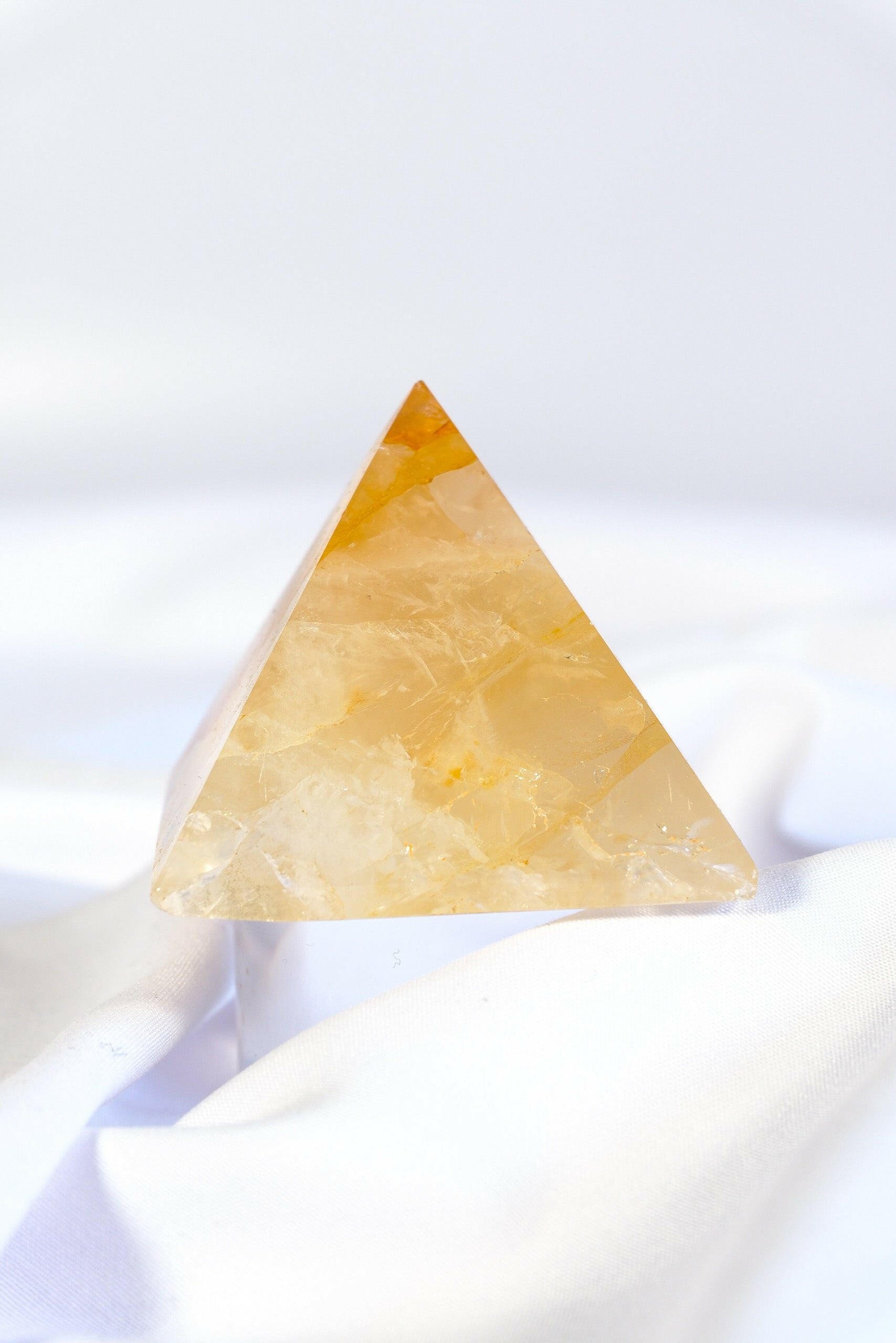 Golden Healer Pyramid Healing Crystal.