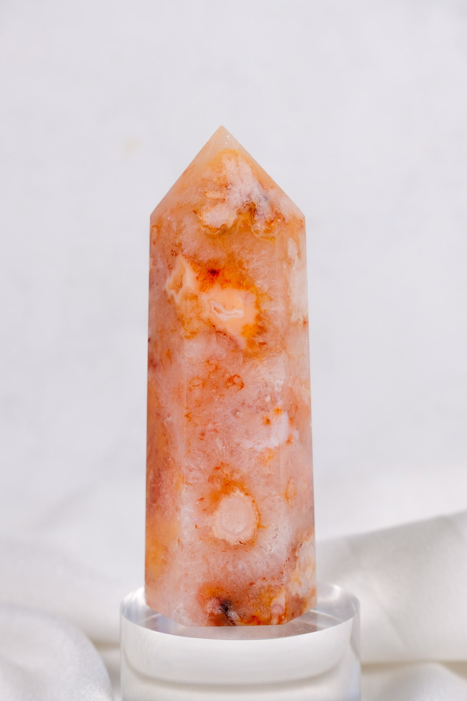 Flower Agate Carnelian Tower
