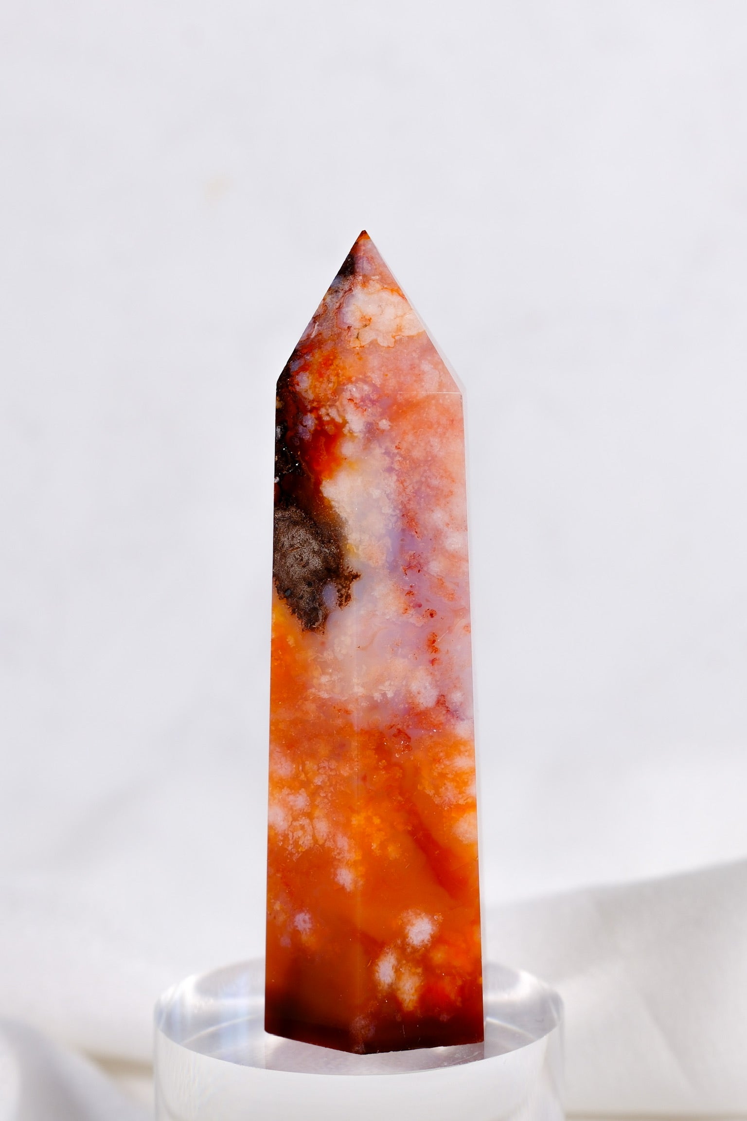 Flower Agate Carnelian Tower
