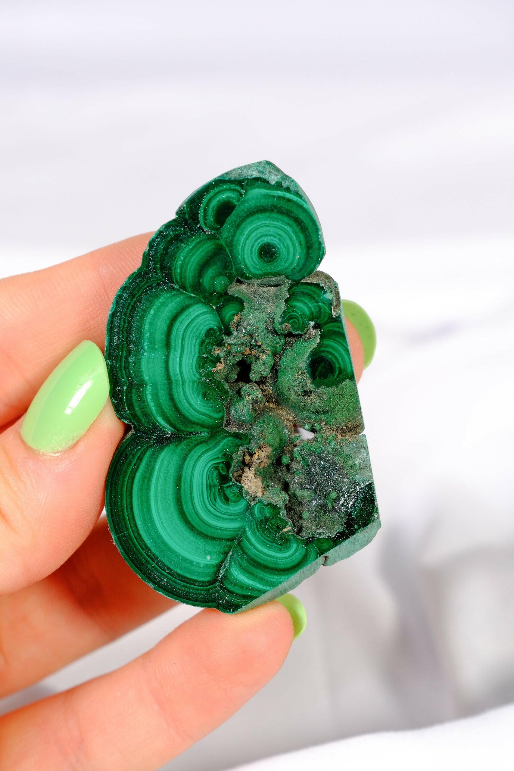 Malachite Slice Healing Crystal.