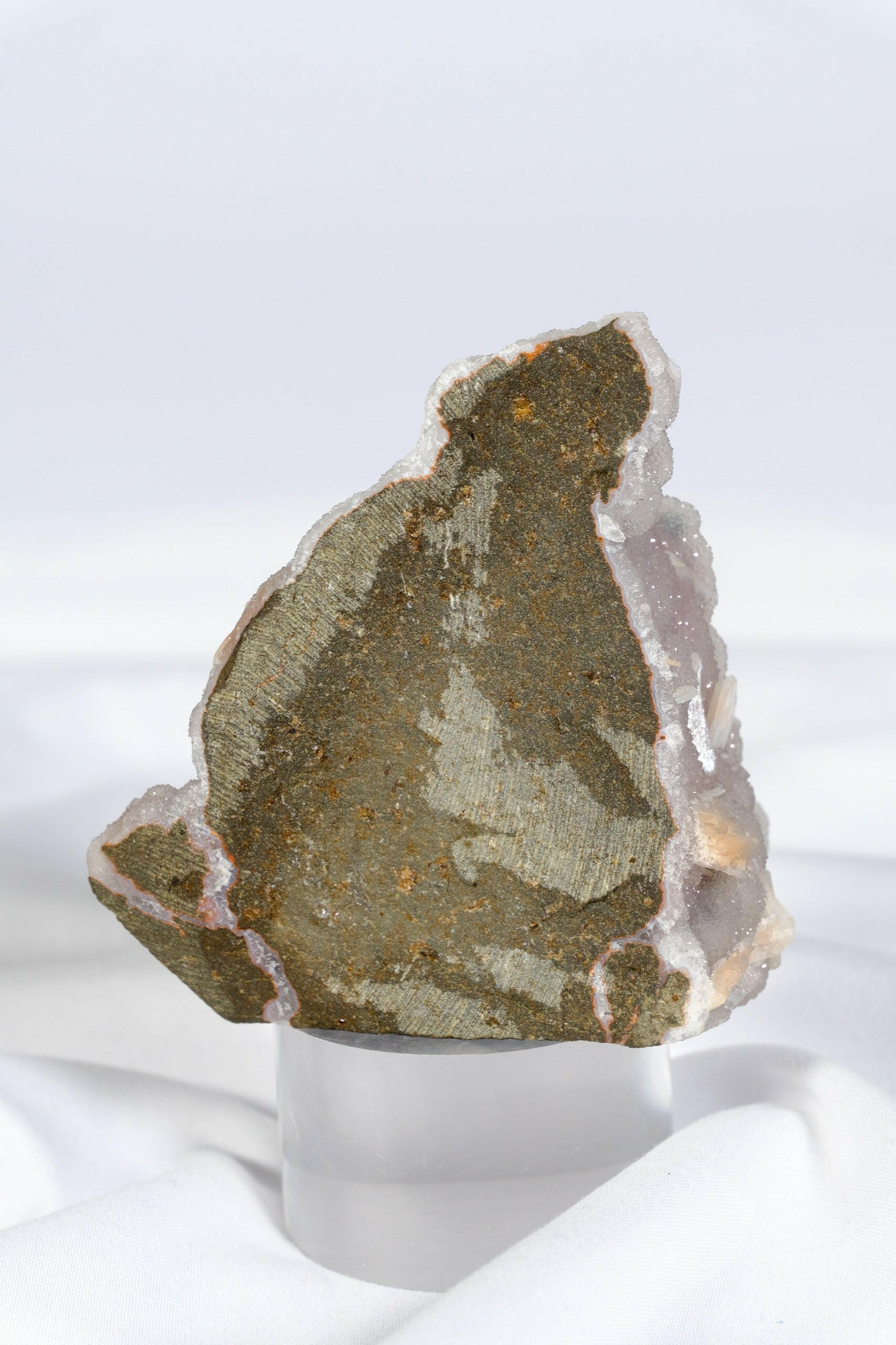 Pink / Purple Botryoidal Chalcedony Cutbase Healing Crystal.