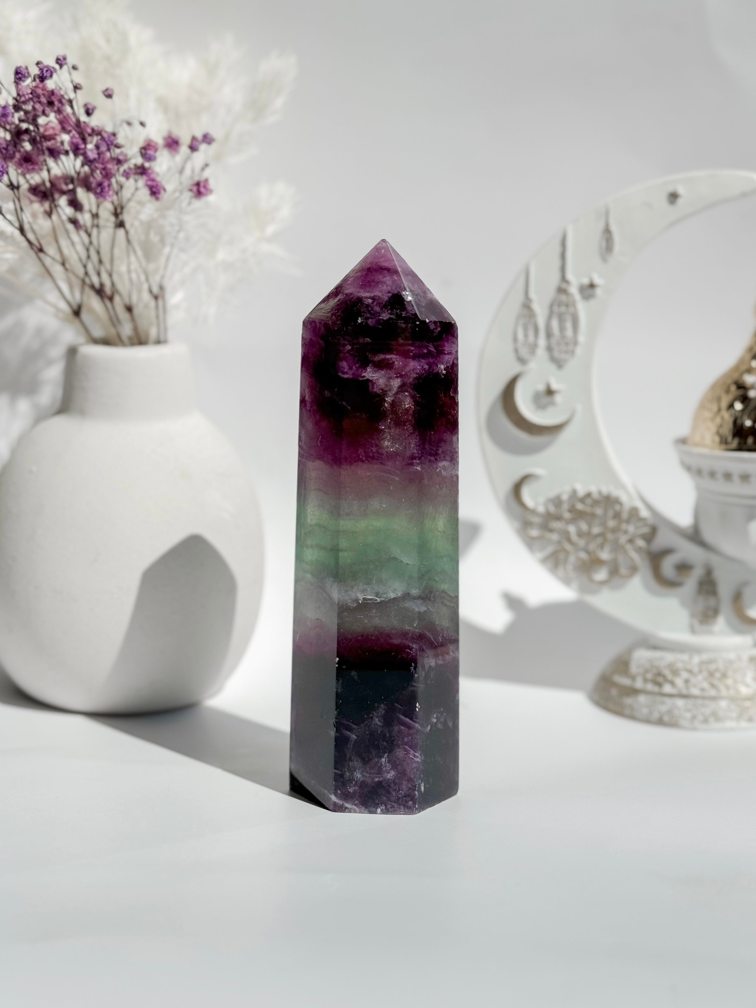 Watermelon Fluorite Tower