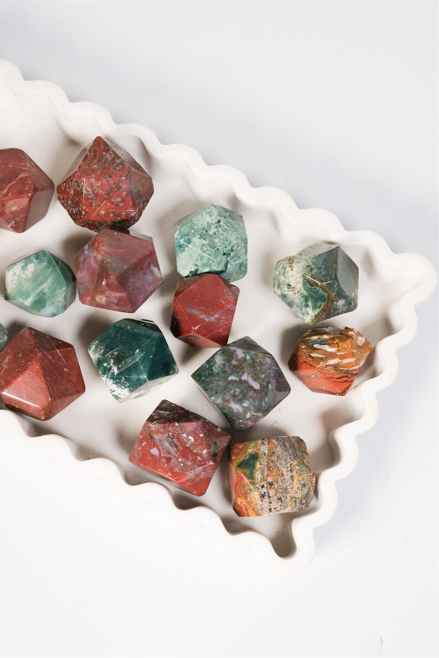 Ocean Jasper Polygon Freeform Large Healing Crystal.
