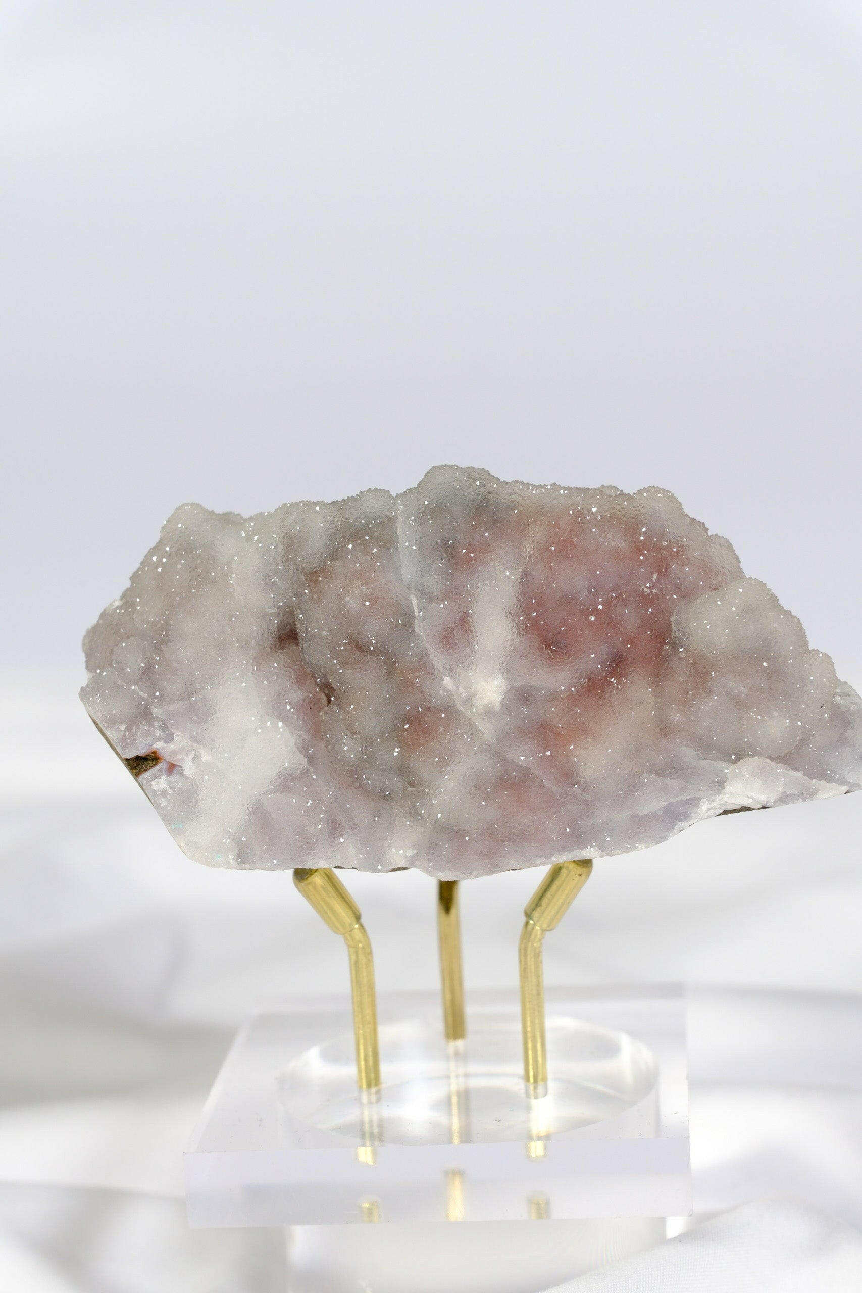 Pink / Purple Botryoidal Chalcedony Cutbase Healing Crystal.