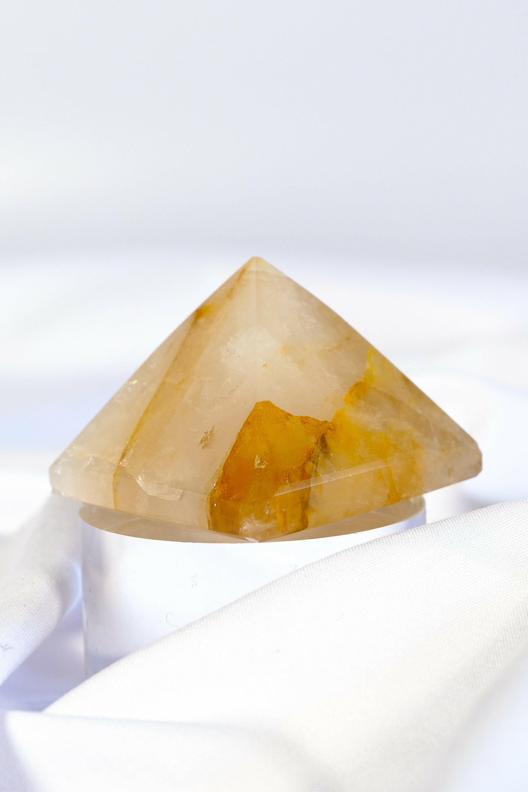 Golden Healer Pyramid Healing Crystal.