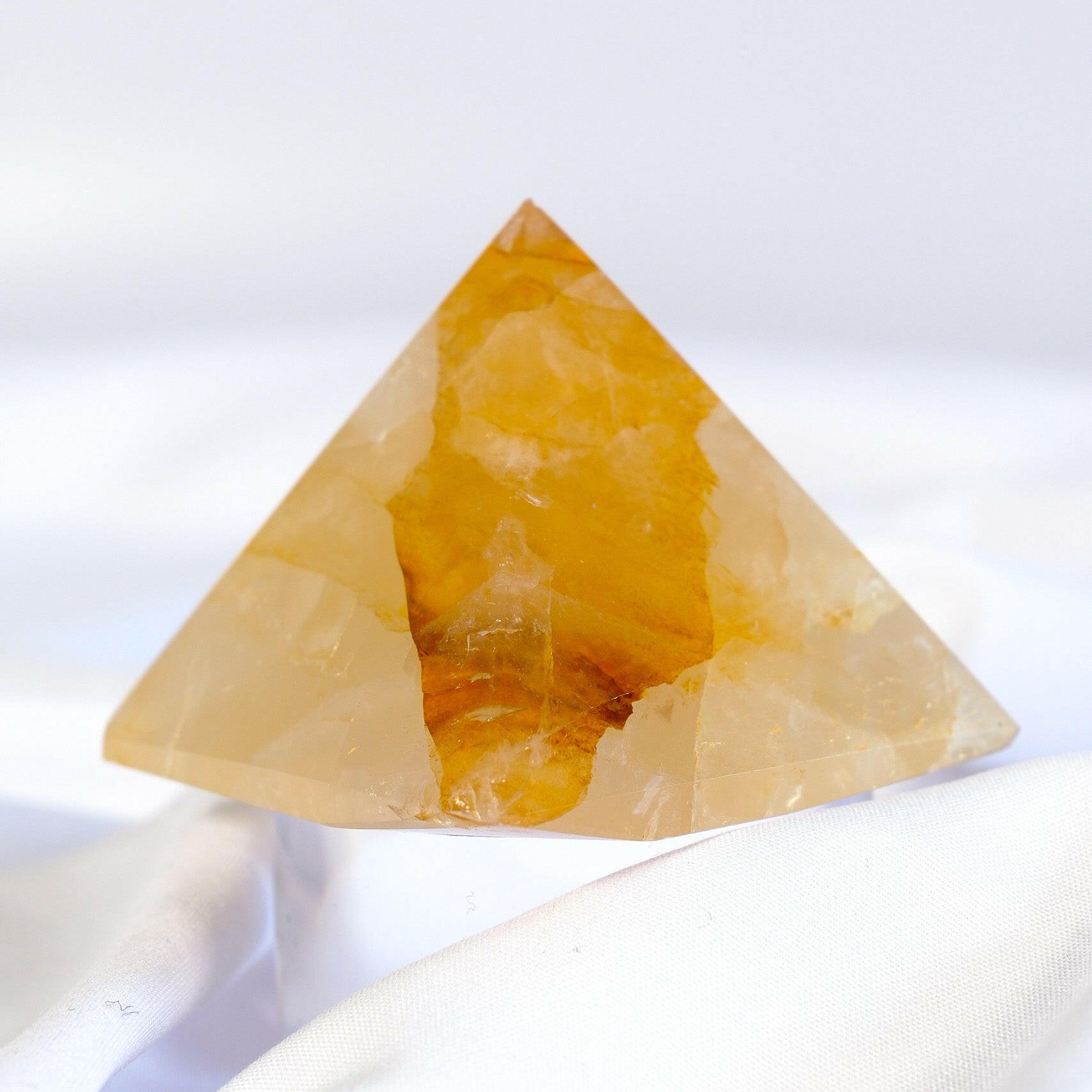 Golden Healer Pyramid Healing Crystal.