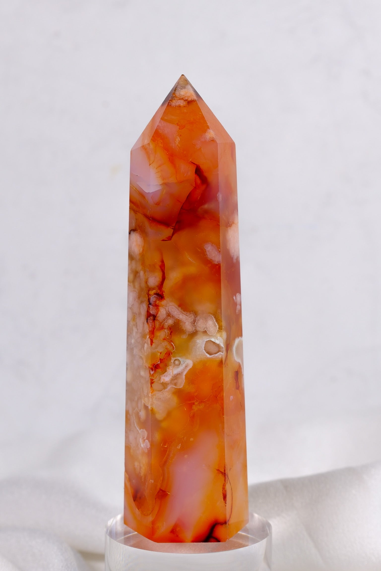 Flower Agate Carnelian Tower