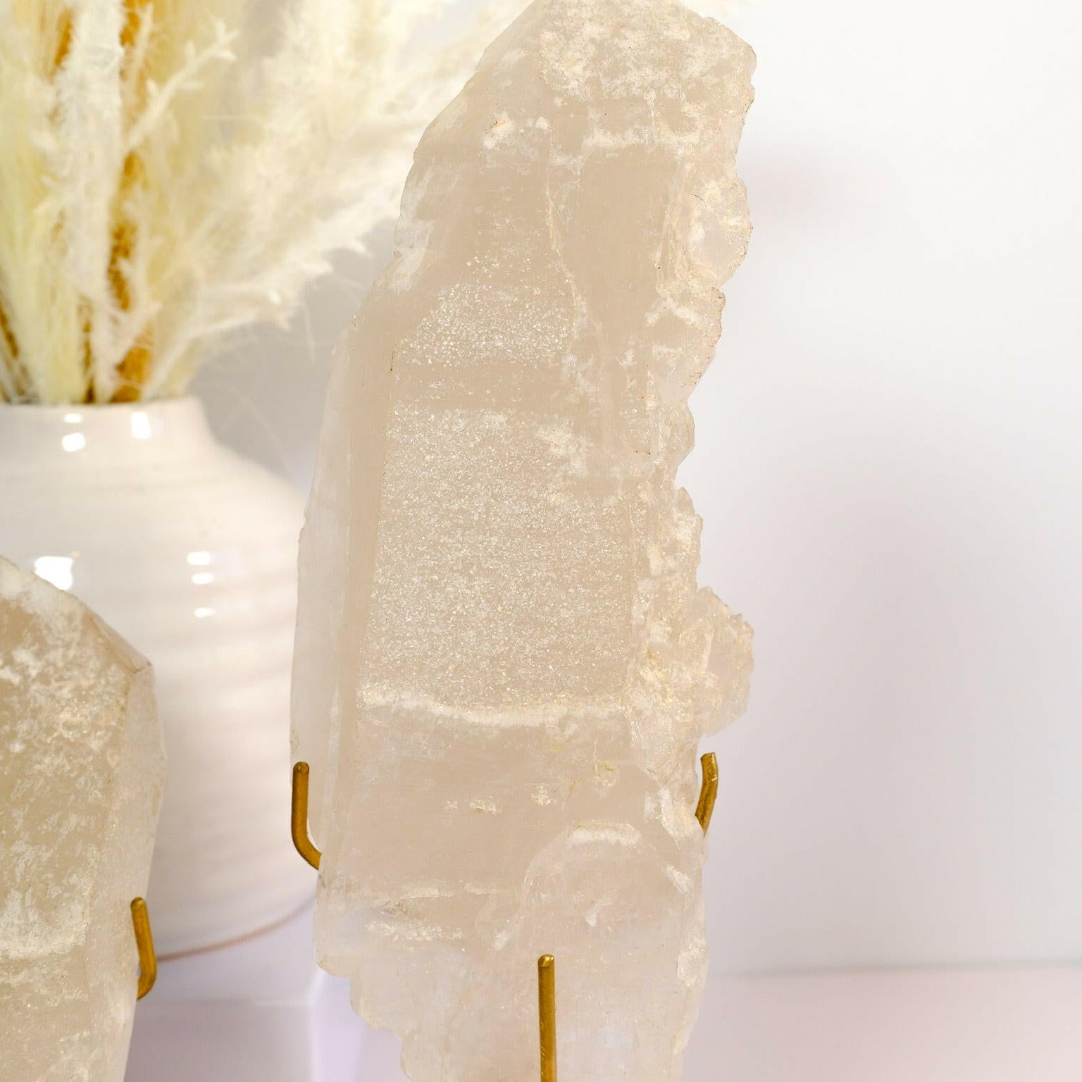 Elestial Lemurian Quartz on Stand Healing Crystal.