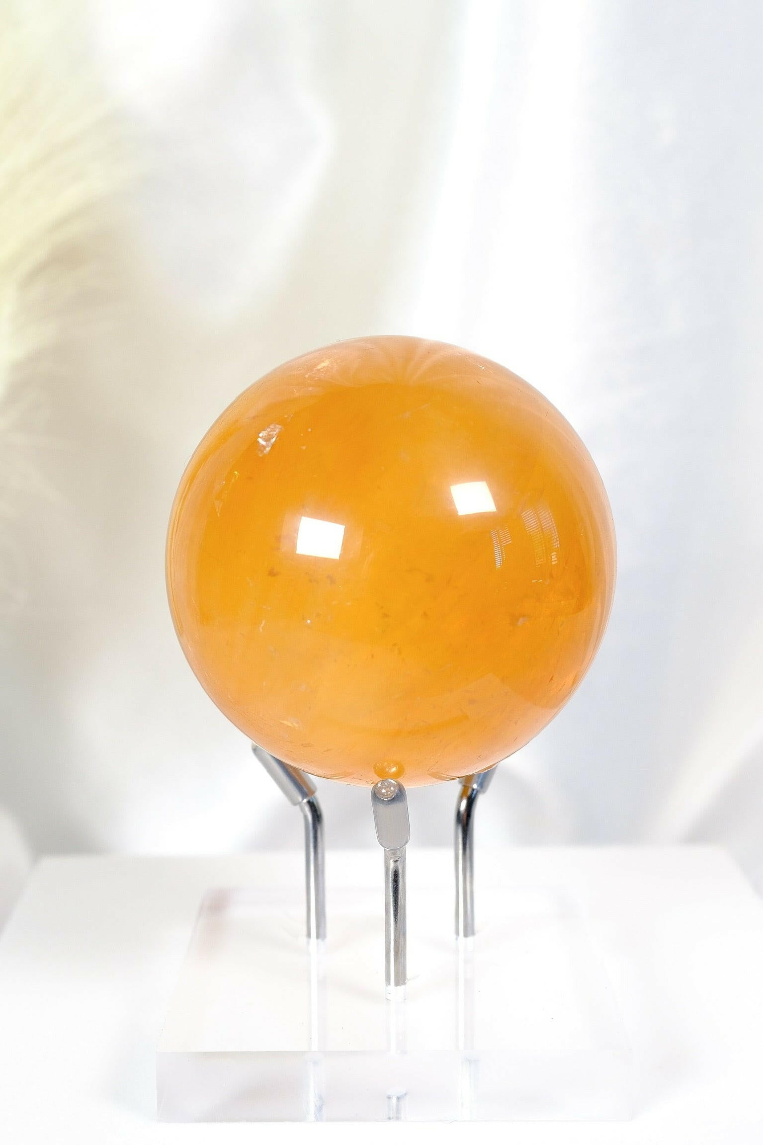 Honey Calcite Sphere Healing Crystal.