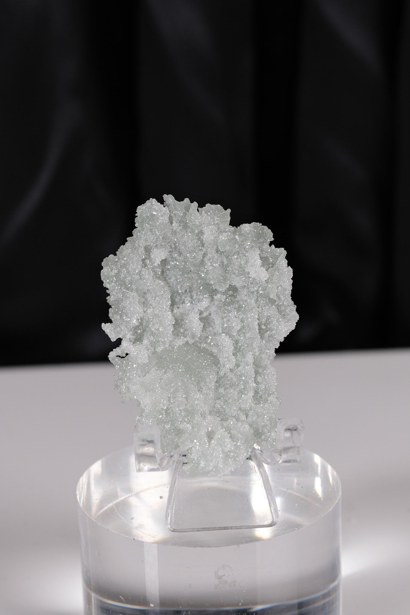 Snowy Green Apophyllite Super Thin Crust Slice