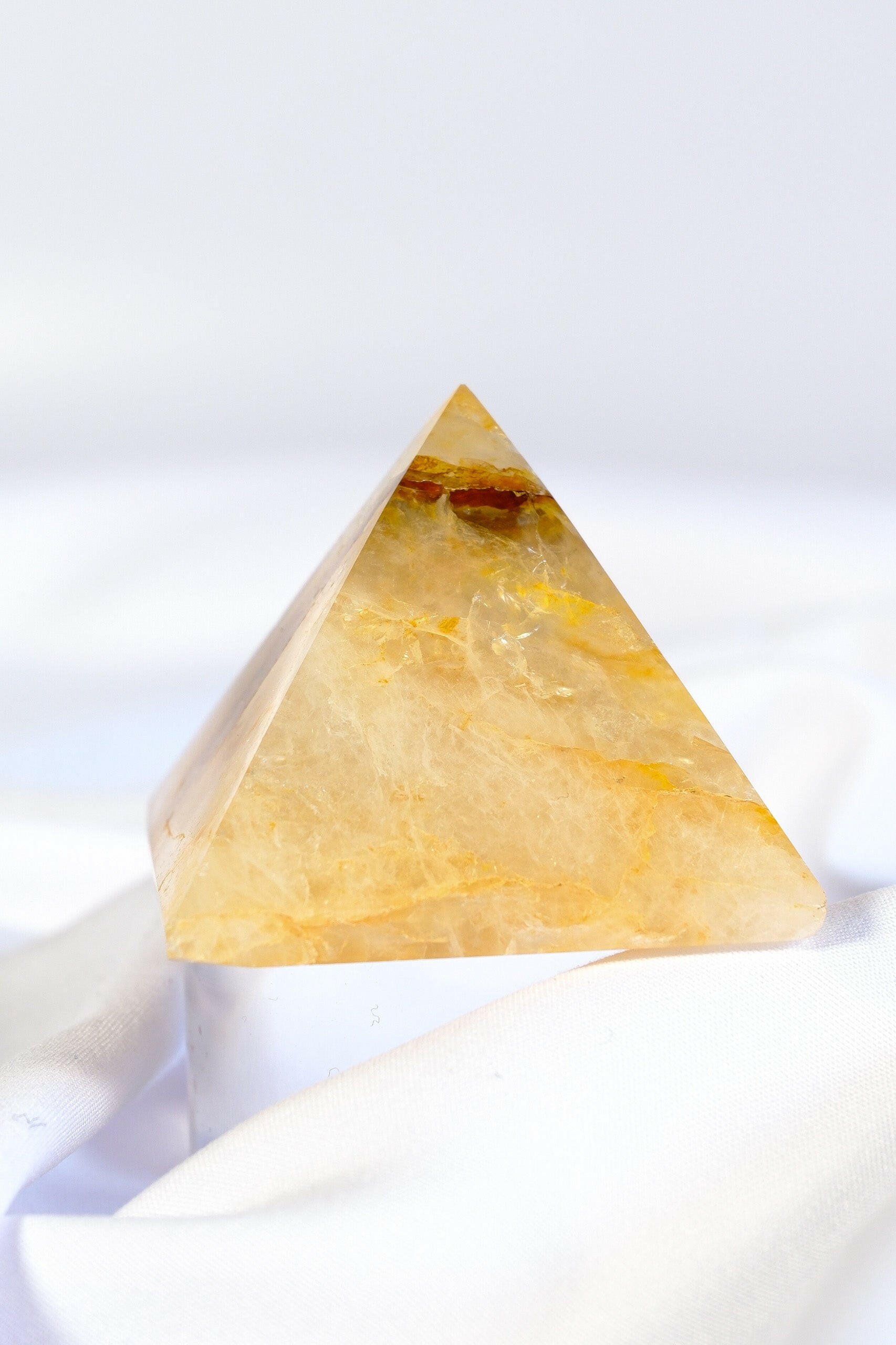 Golden Healer Pyramid Healing Crystal.