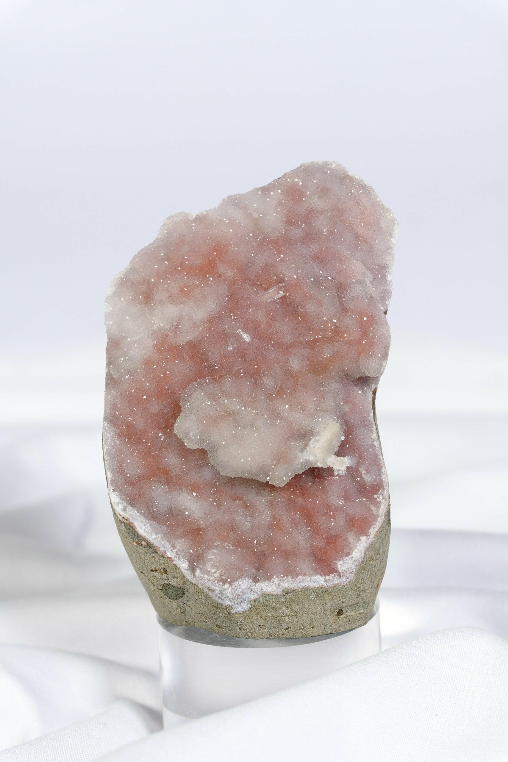 Pink / Purple Botryoidal Chalcedony Cutbase Healing Crystal.