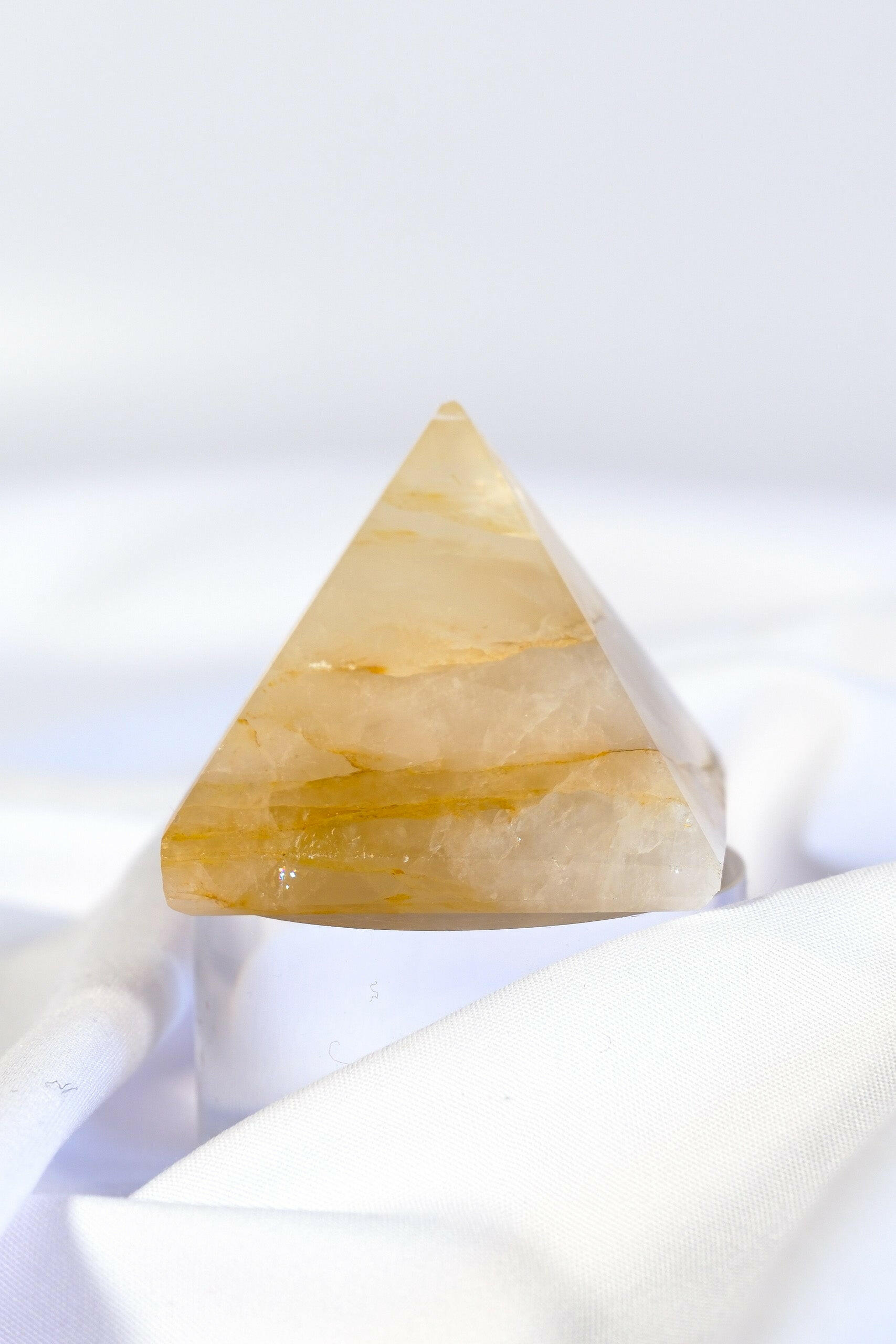 Golden Healer Pyramid Healing Crystal.