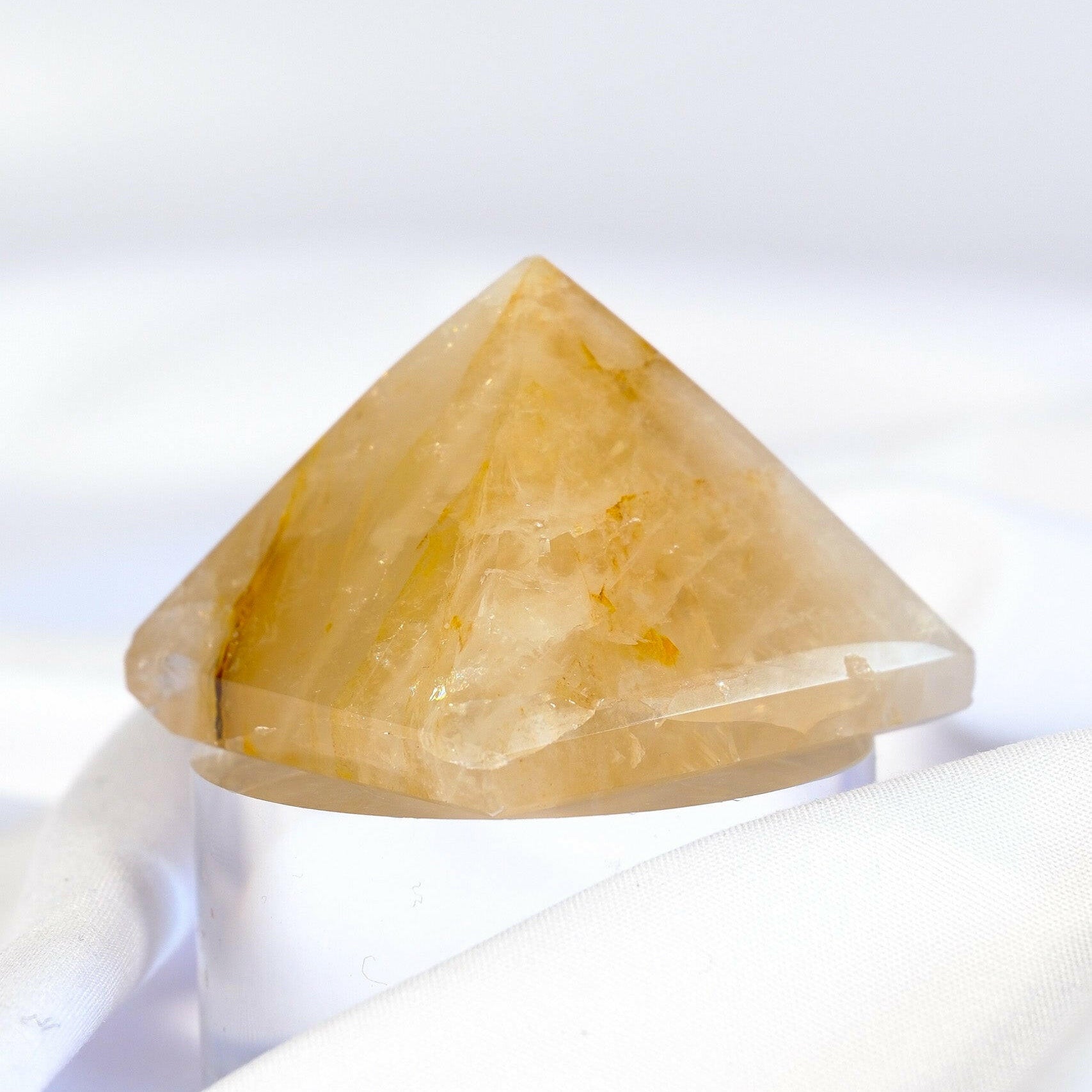 Golden Healer Pyramid Healing Crystal.