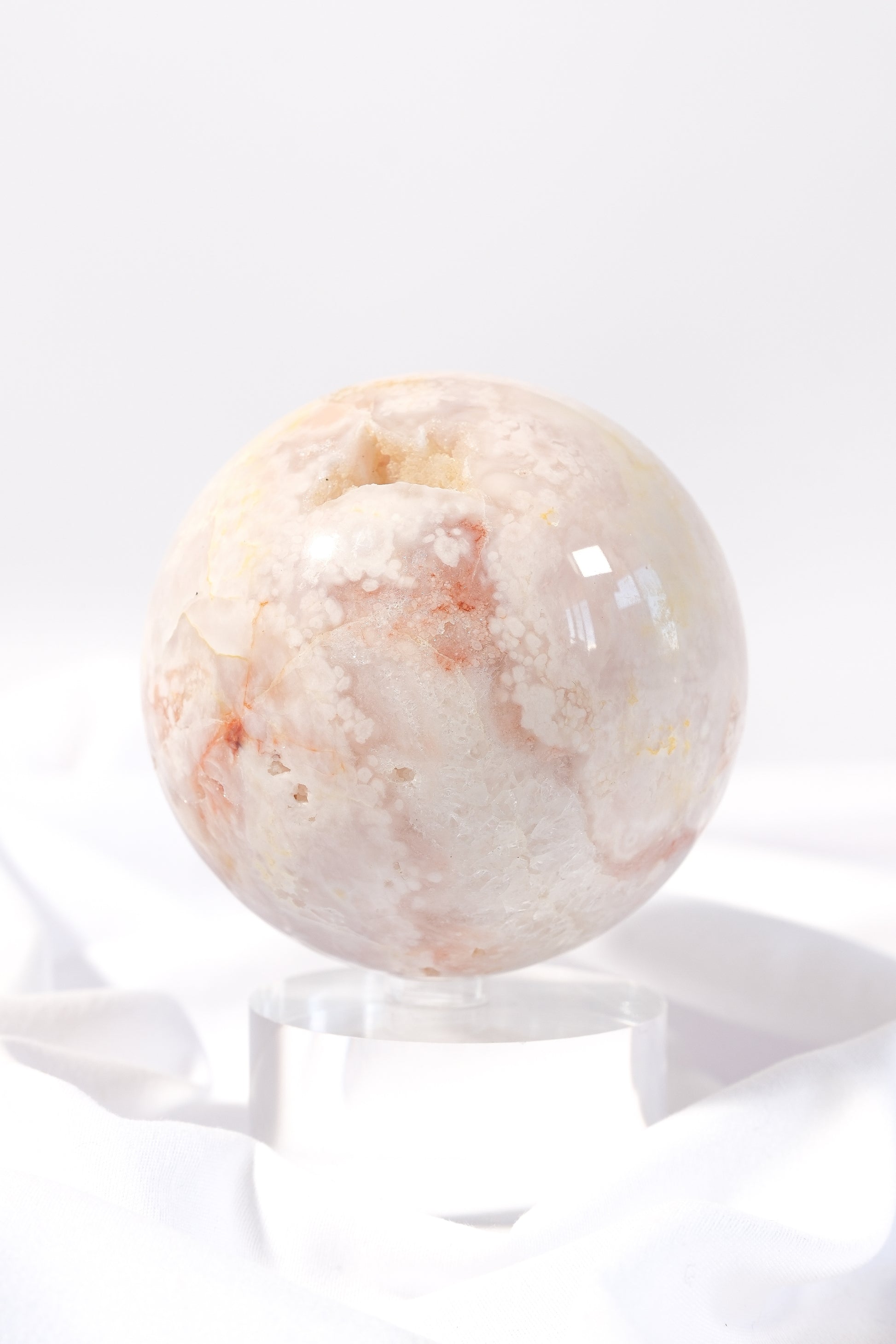 Pink Amethyst Flower Agate Sphere