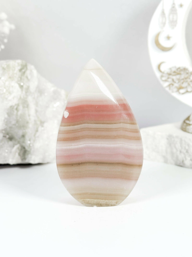 Pink Banded Calcite Flame - Premium healing crystal from Stones of Virtue Australia.