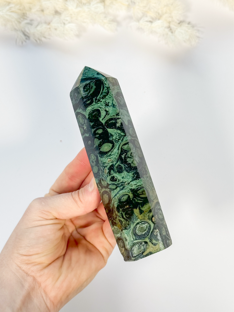 Kambaba Jasper Tower - Premium healing crystal from Stones of Virtue Australia.