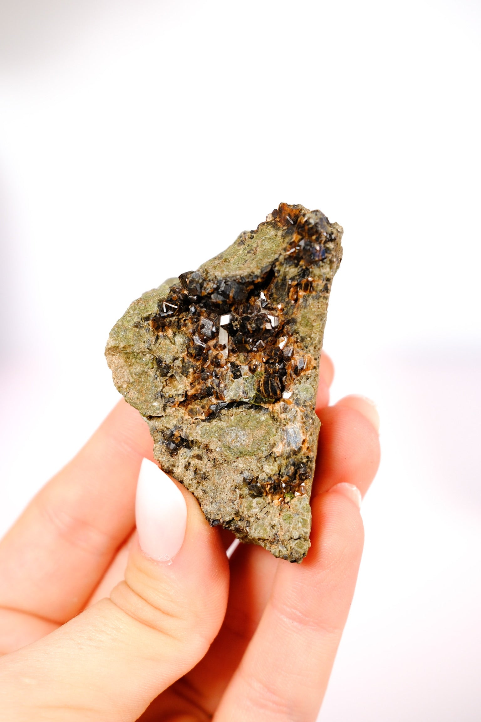 Andradite (Green) Garnet Cluster