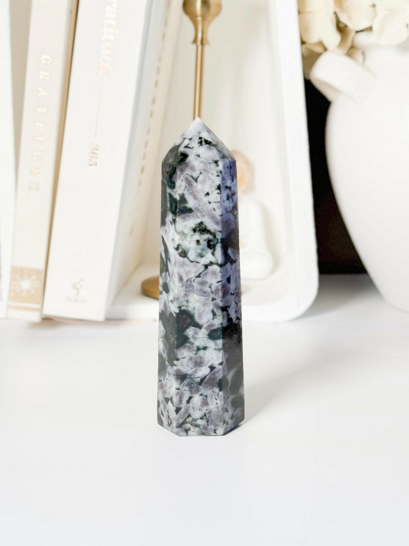 Mystic Merlinite / Indigo Gabbro Tower - Premium healing crystal from Stones of Virtue Australia.