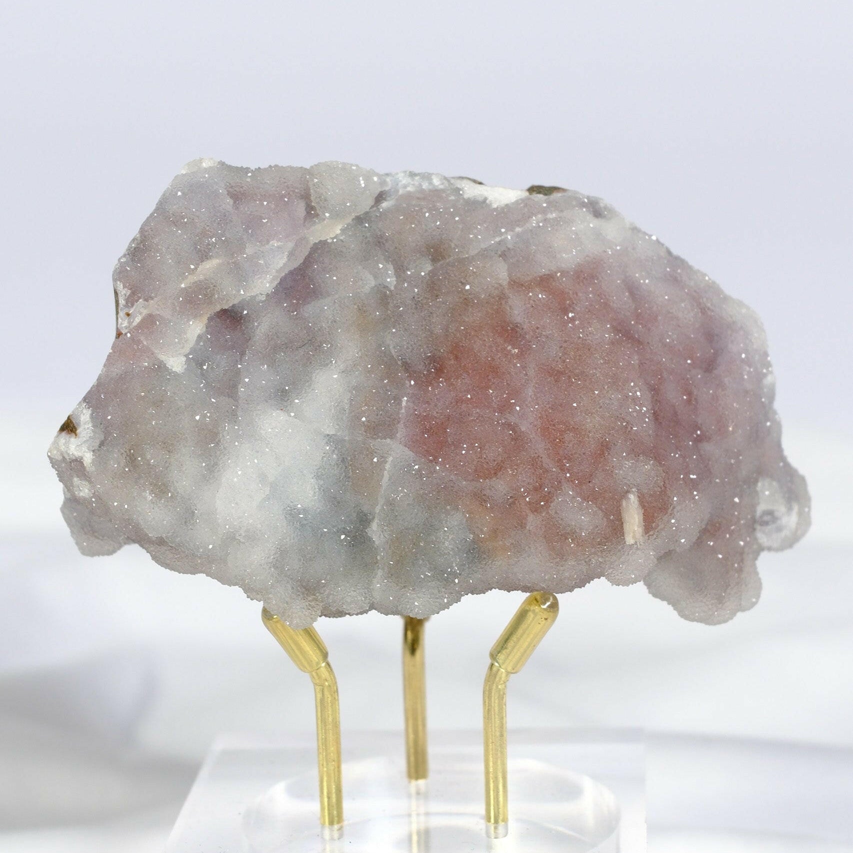 Pink / Purple Botryoidal Chalcedony Cutbase Healing Crystal.