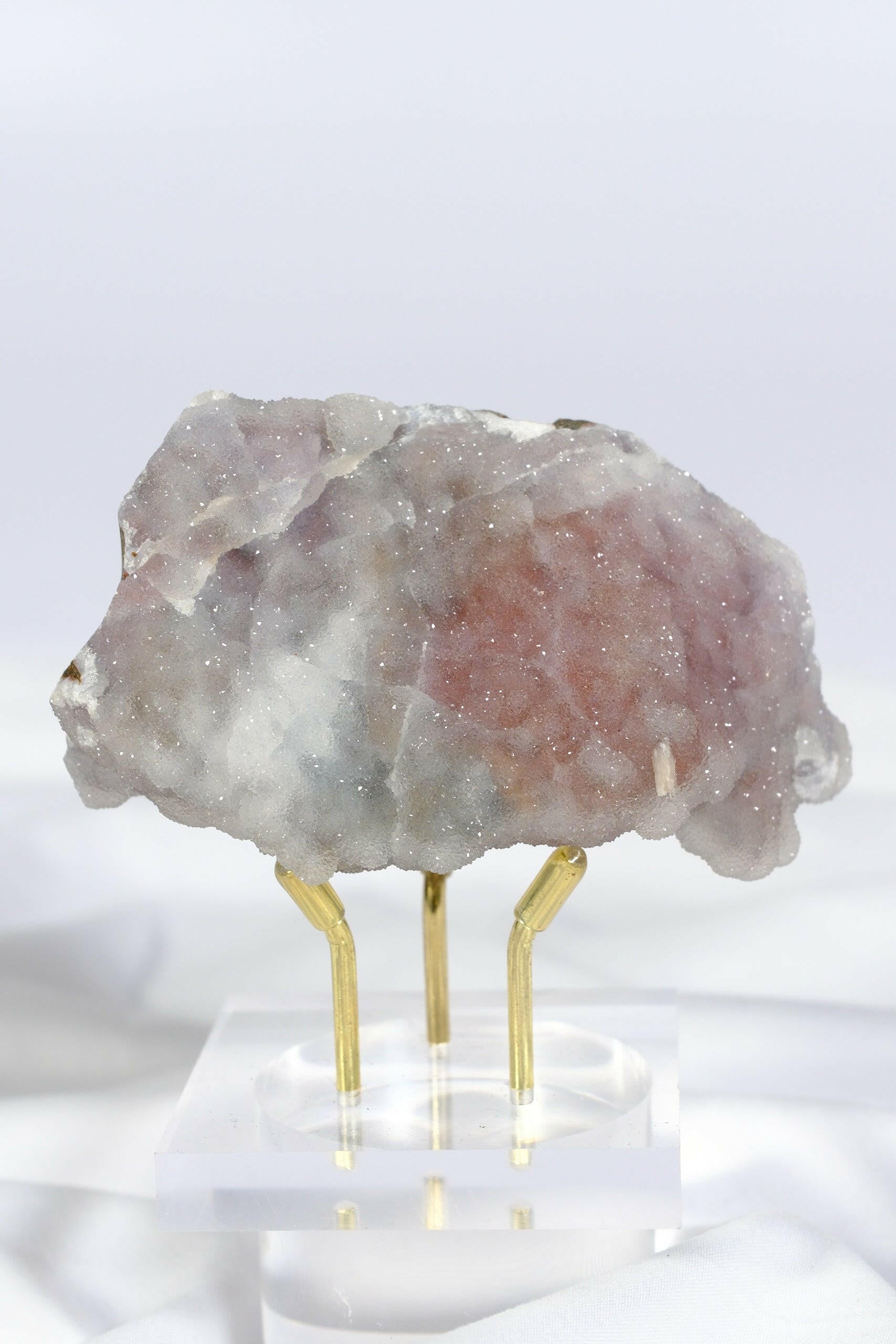Pink / Purple Botryoidal Chalcedony Cutbase Healing Crystal.