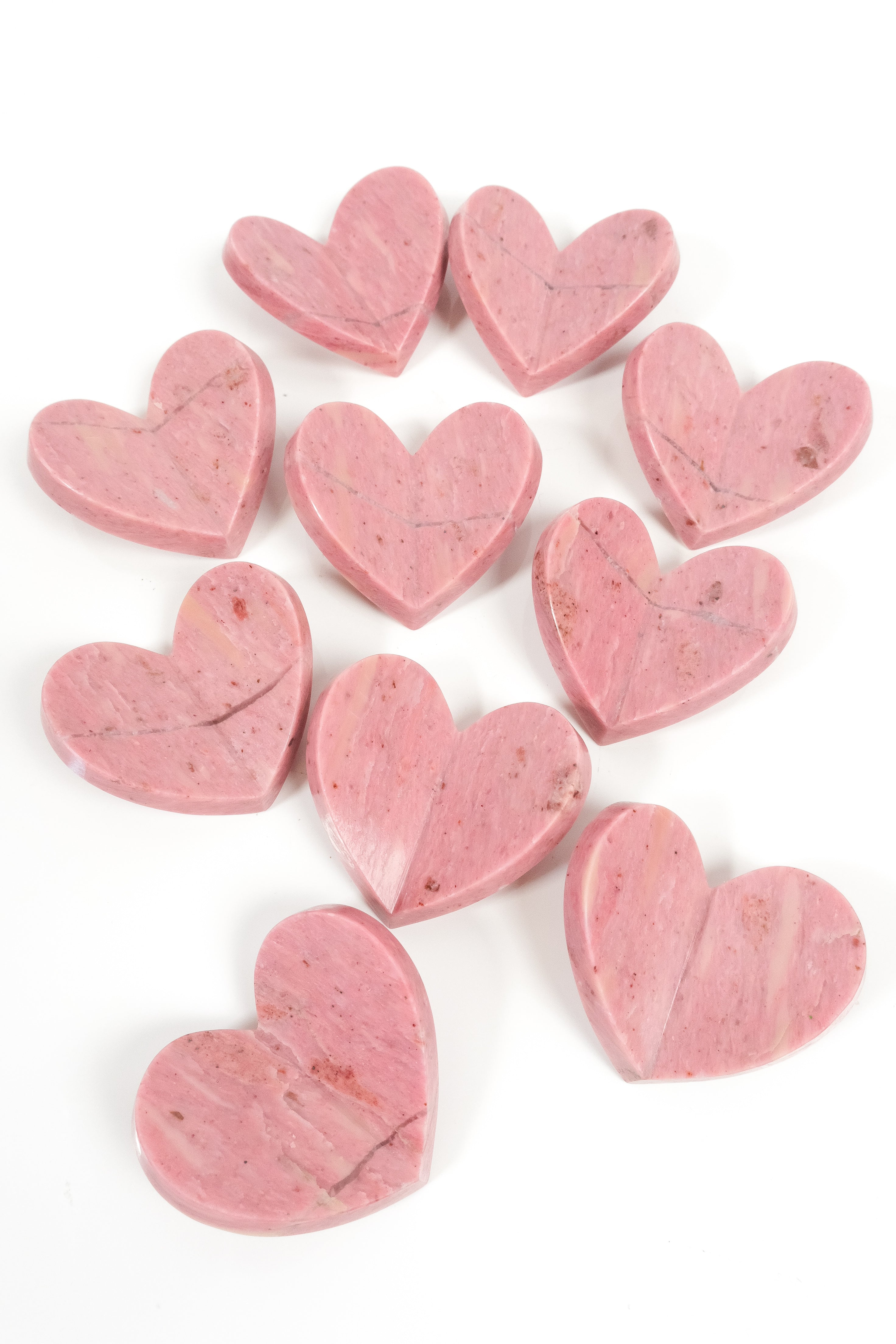 Pink Petrified Wood Medium 3D Heart