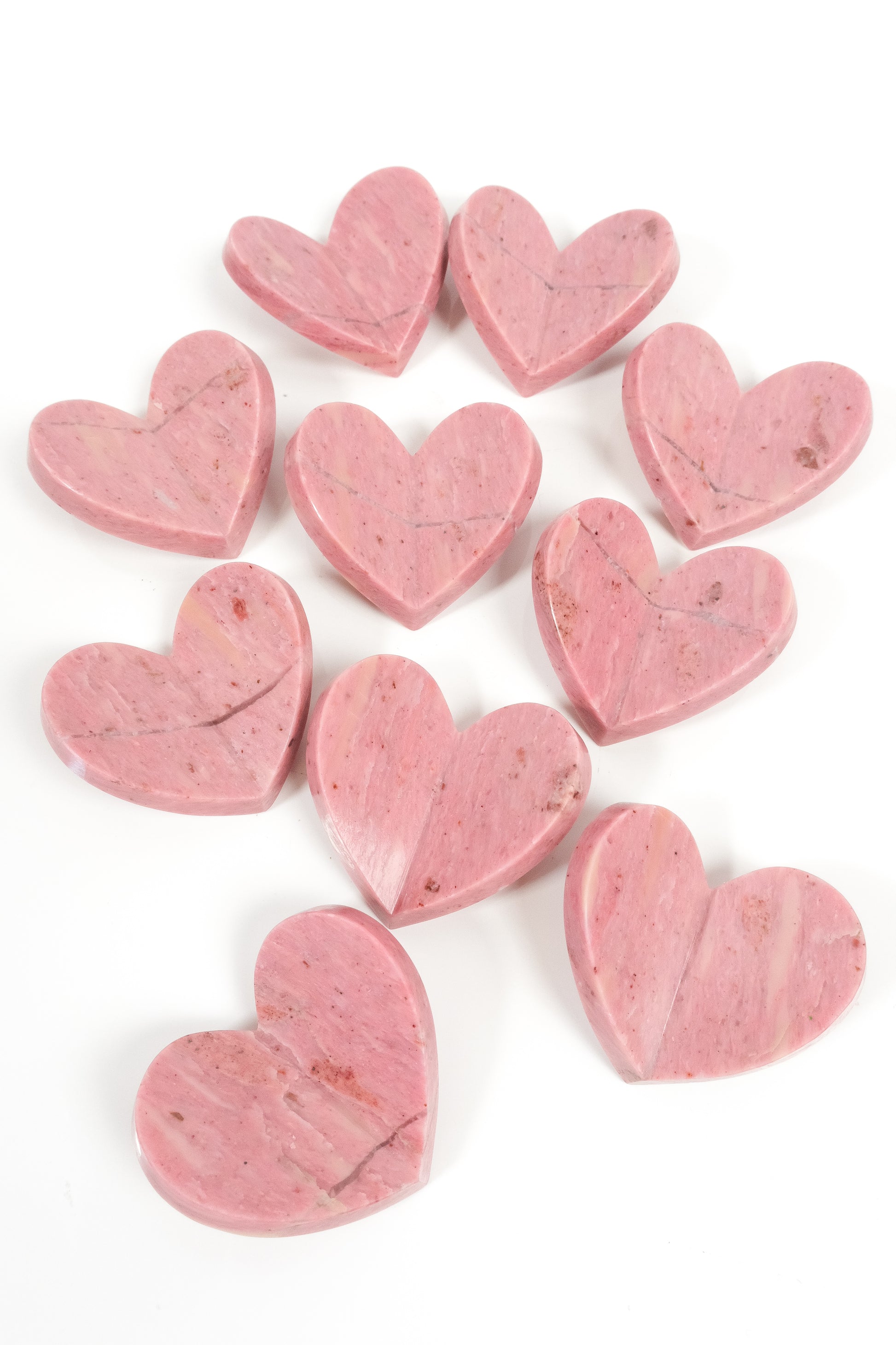 Pink Petrified Wood Medium 3D Heart