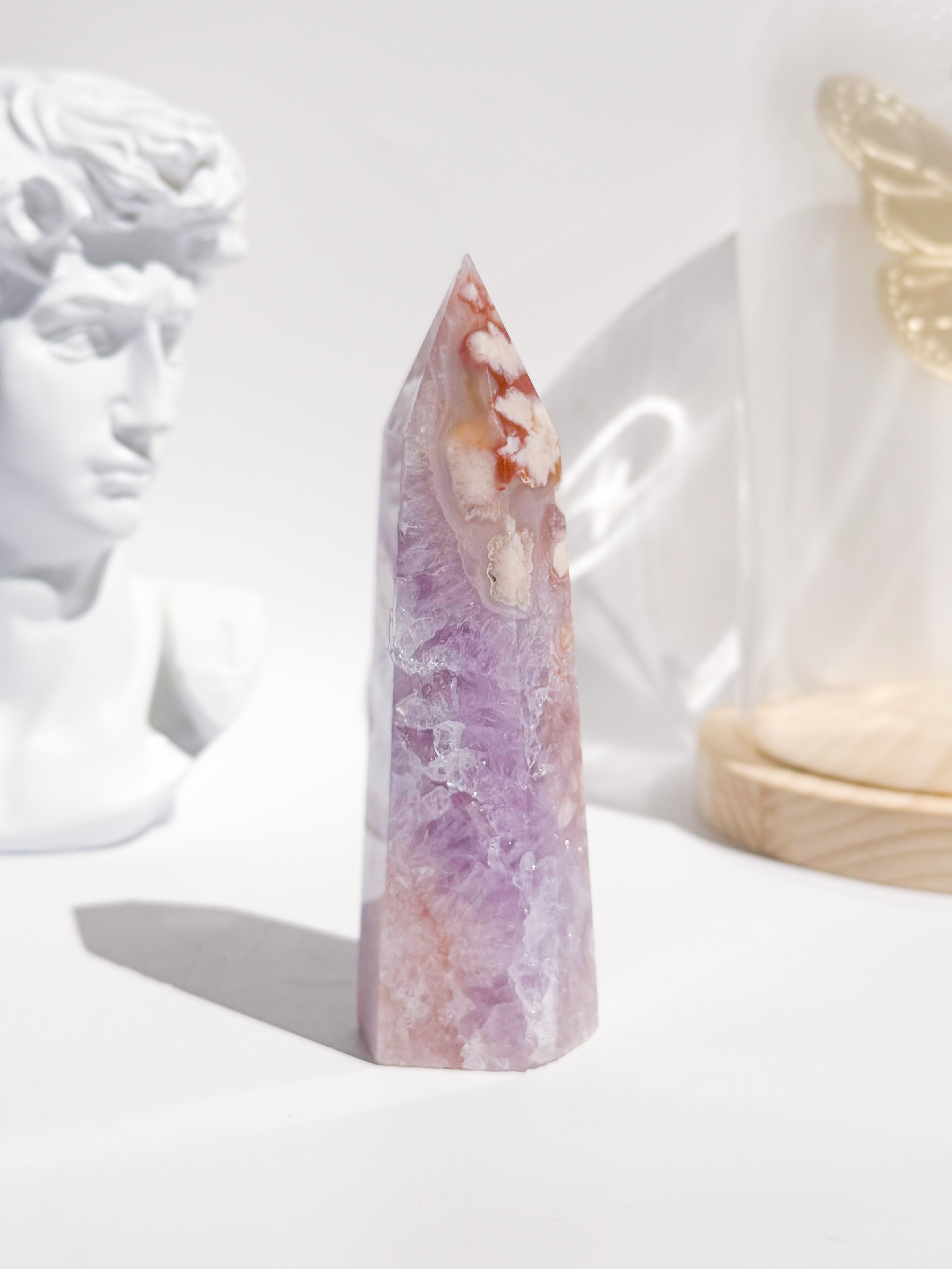 Pink Amethyst / Flower Agate Tower