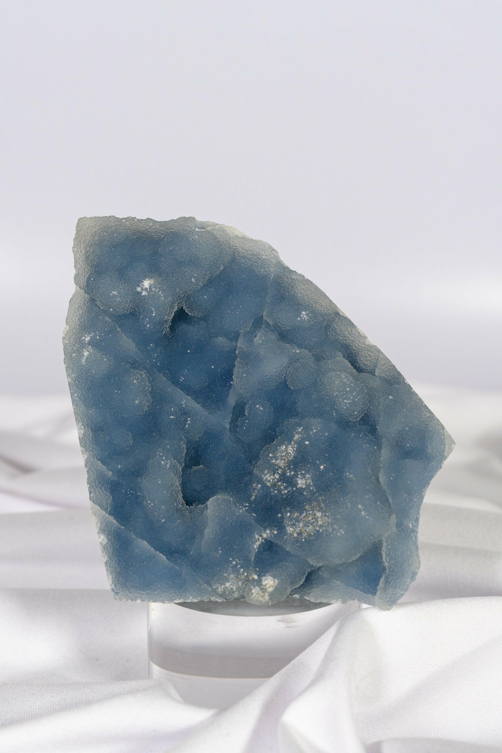 Botryoidal Blue Chalcedony Cutbase Healing Crystal.