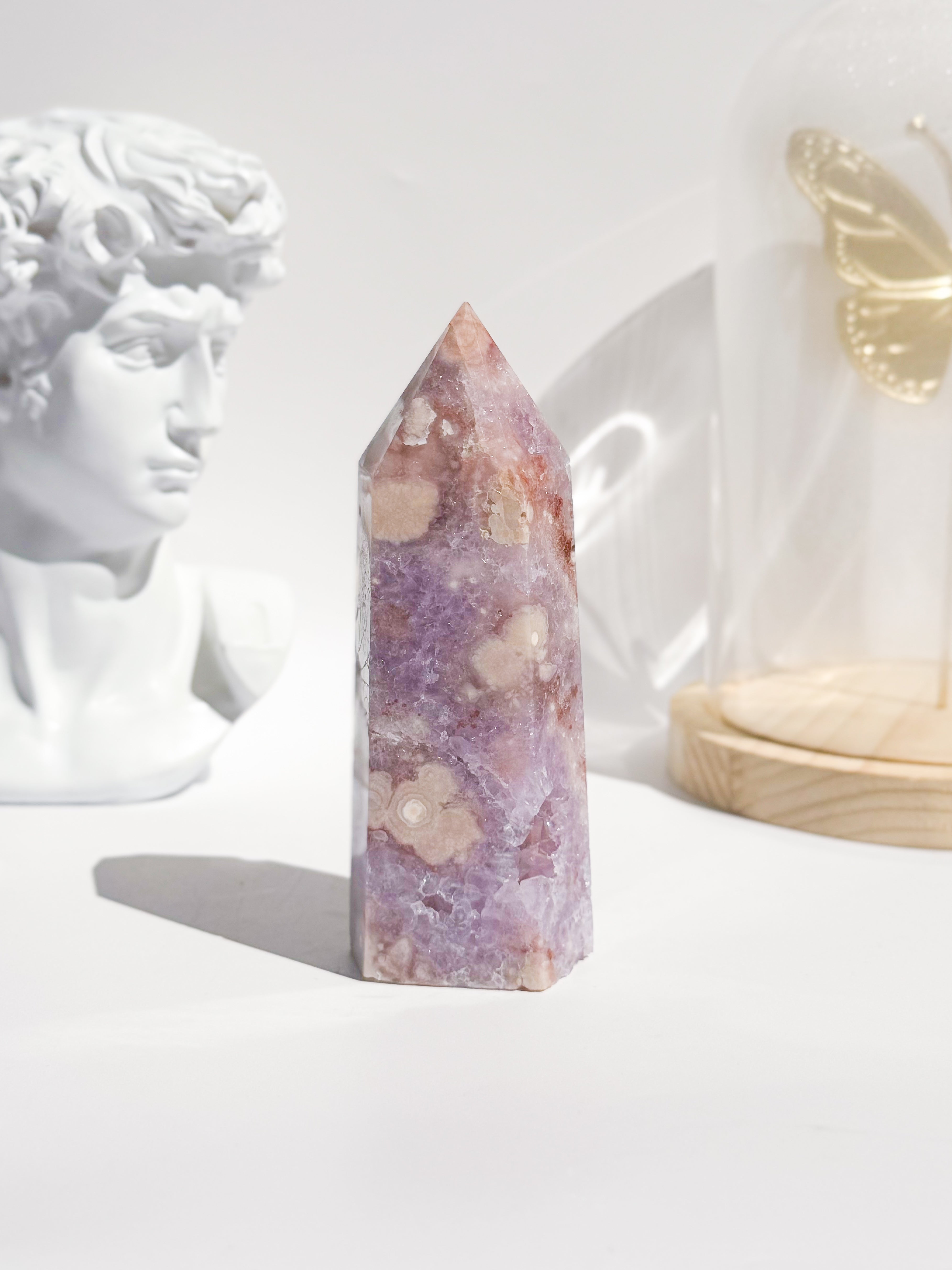 Pink Amethyst / Flower Agate Tower