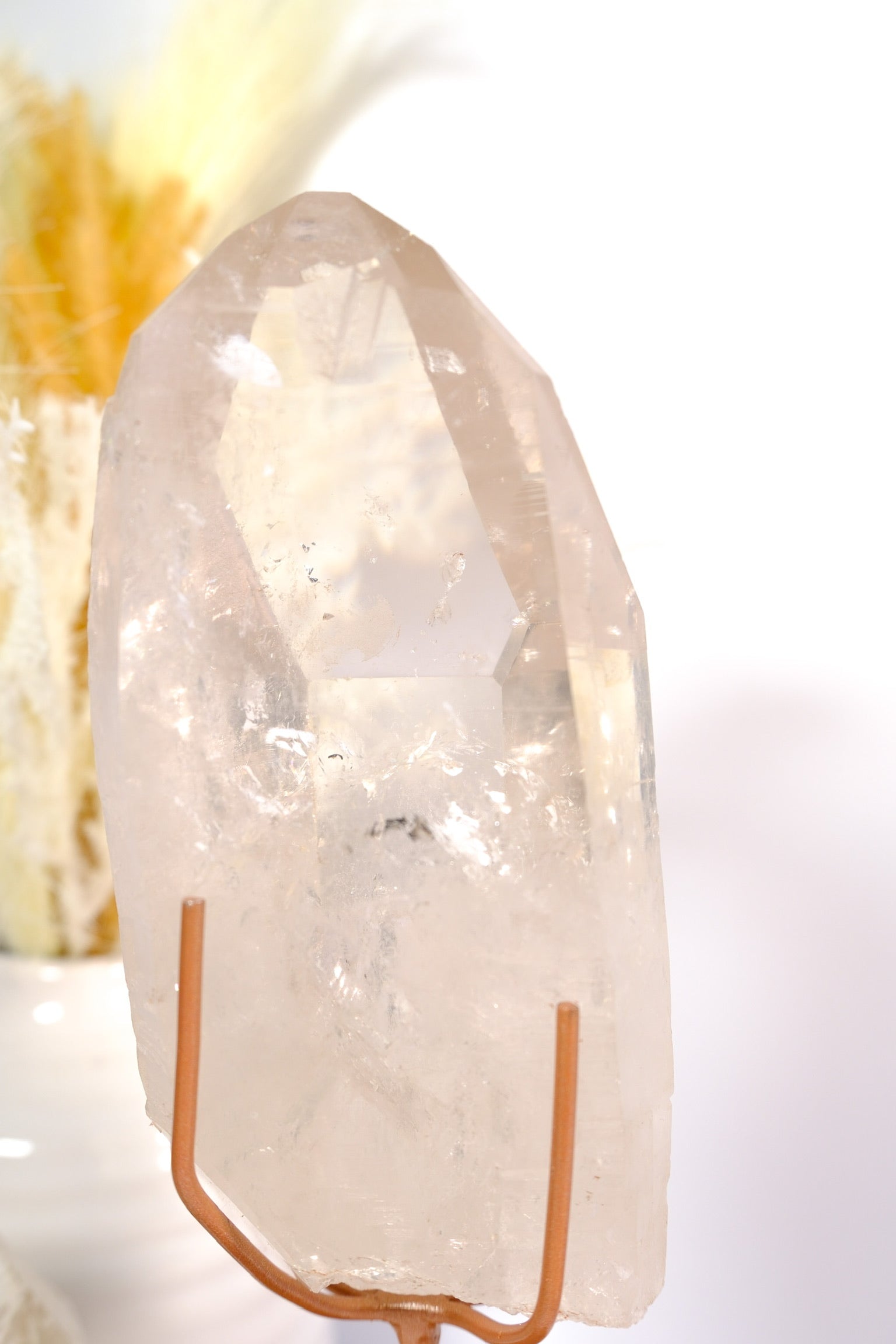 Lemurian Quartz Rough Polished on Stand