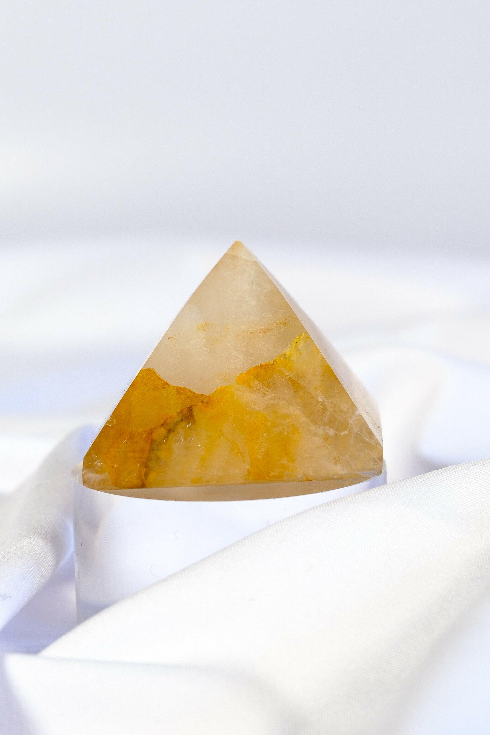 Golden Healer Pyramid Healing Crystal.