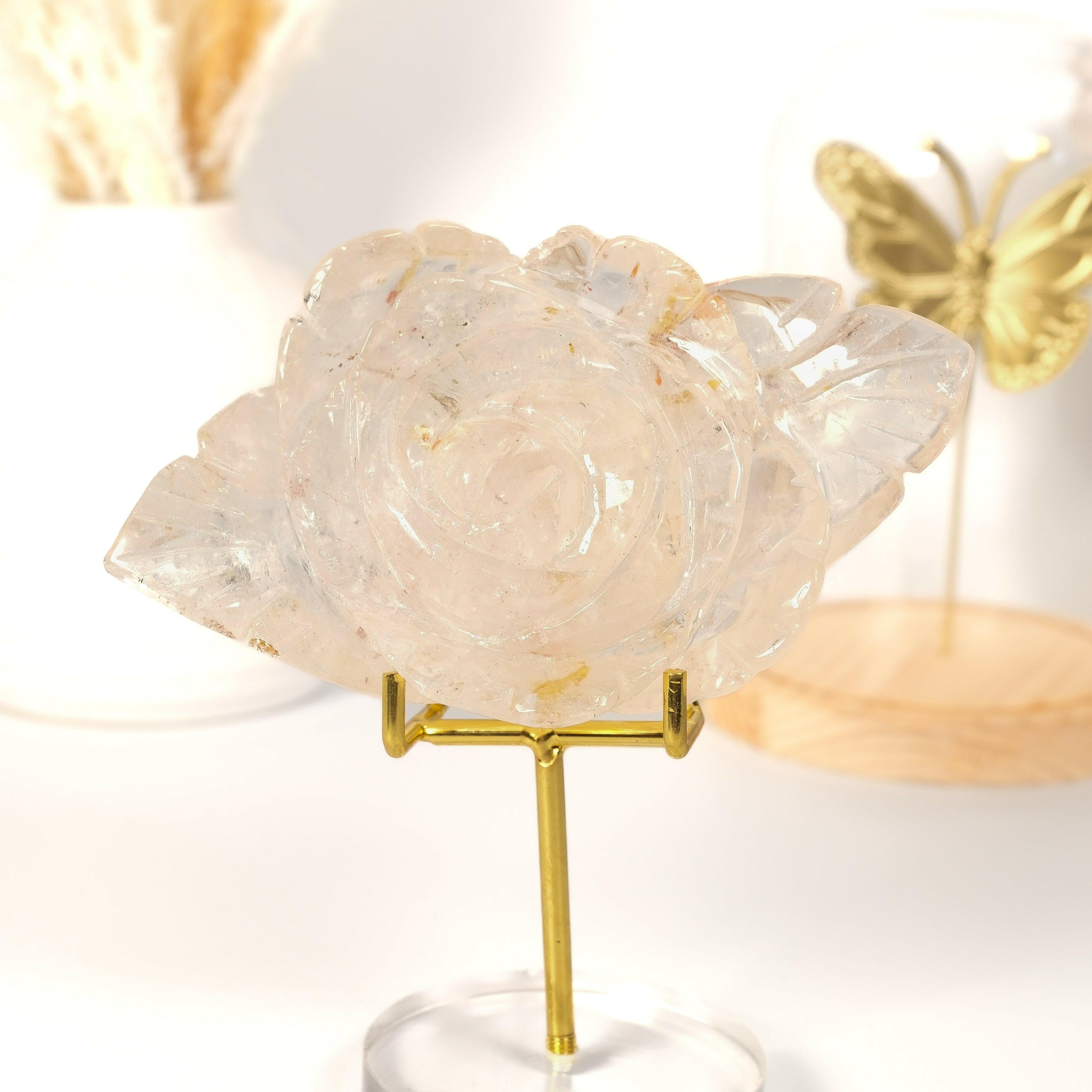 Clear Quartz Rose Healing Crystal.