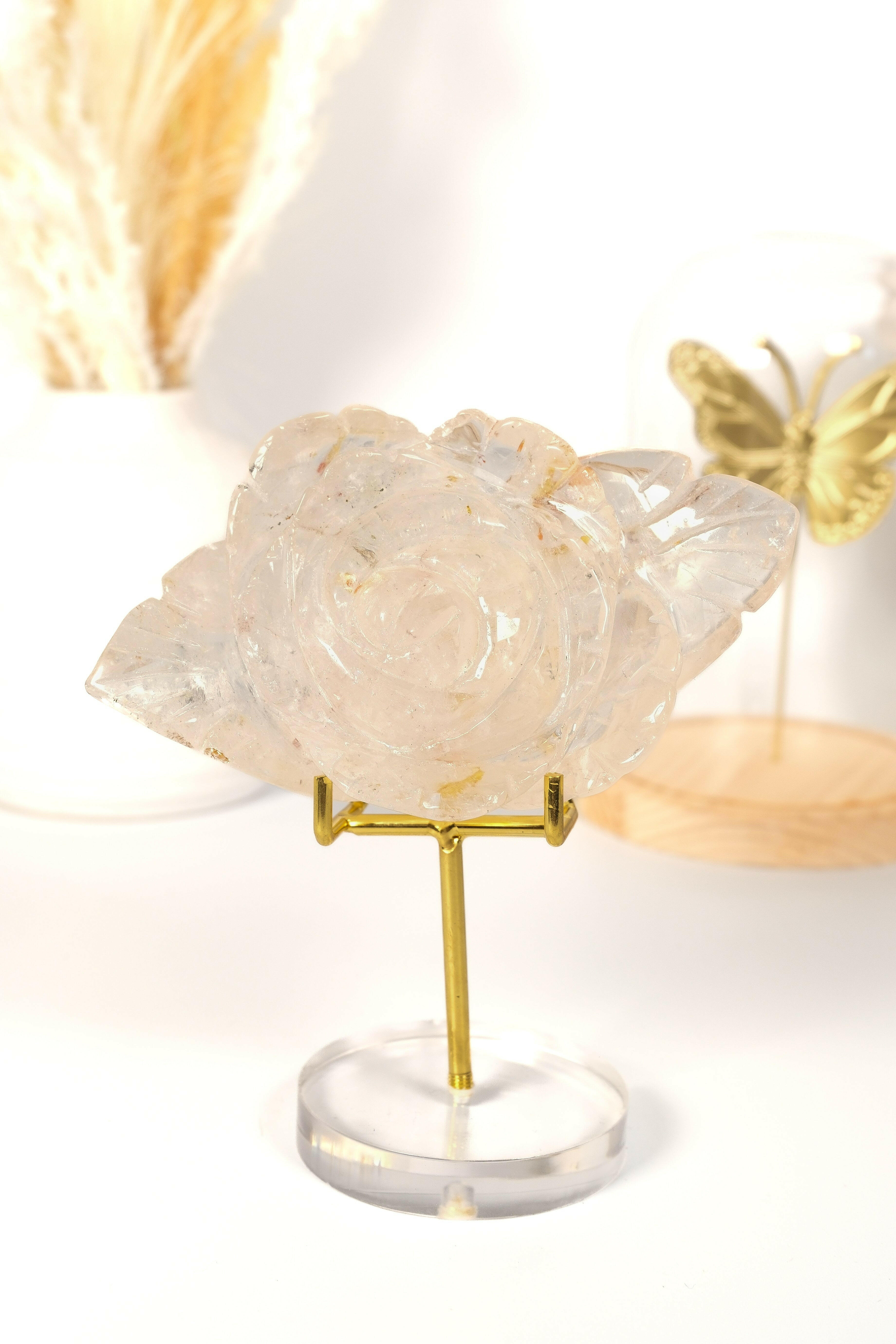 Clear Quartz Rose Healing Crystal.