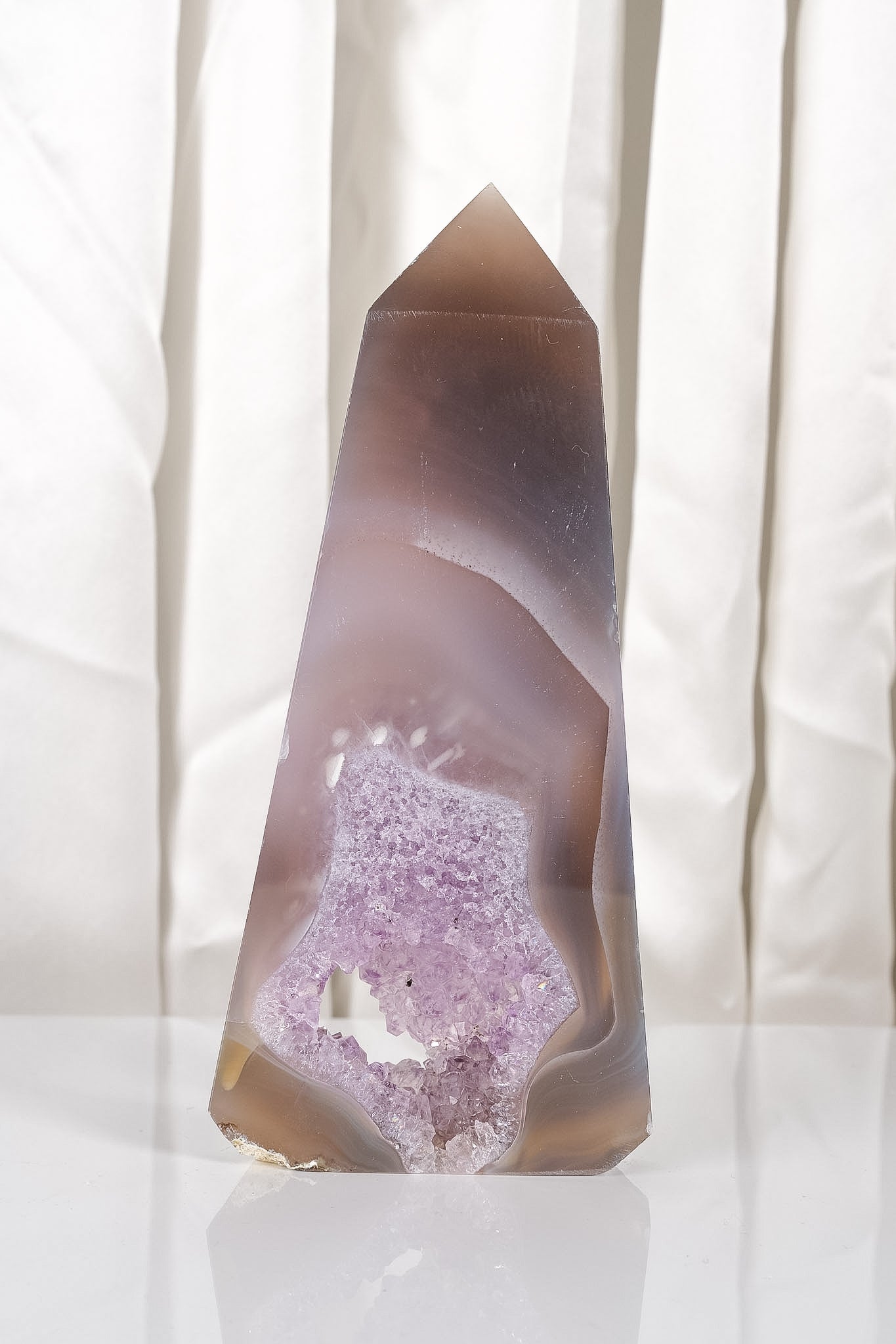 Druzy Agate Amethyst Tower