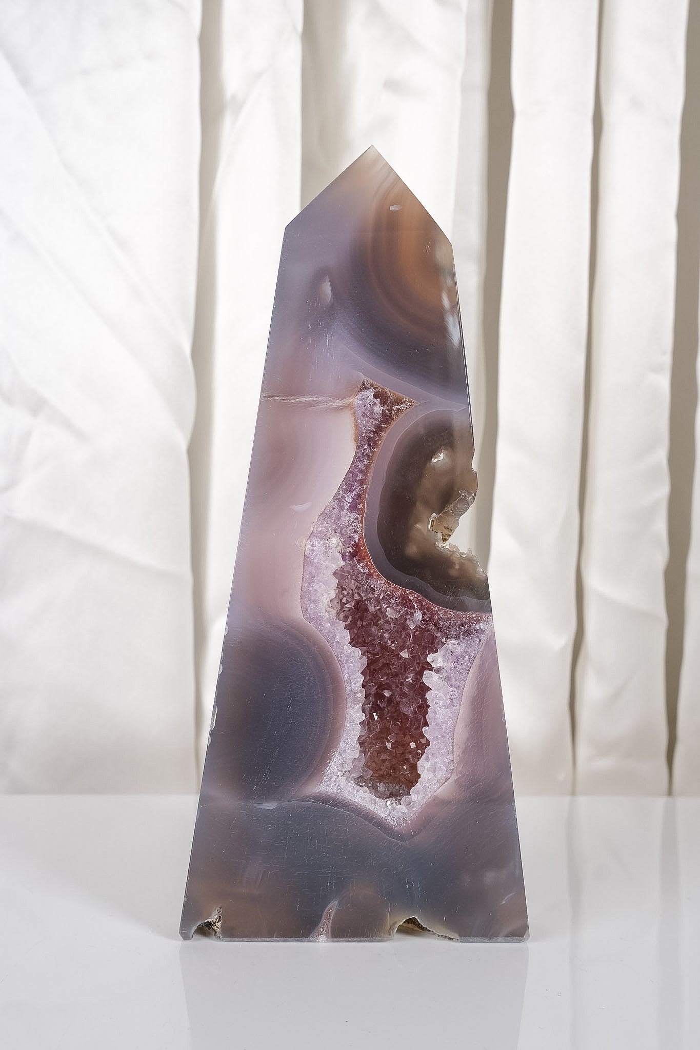 Druzy Agate Amethyst Tower