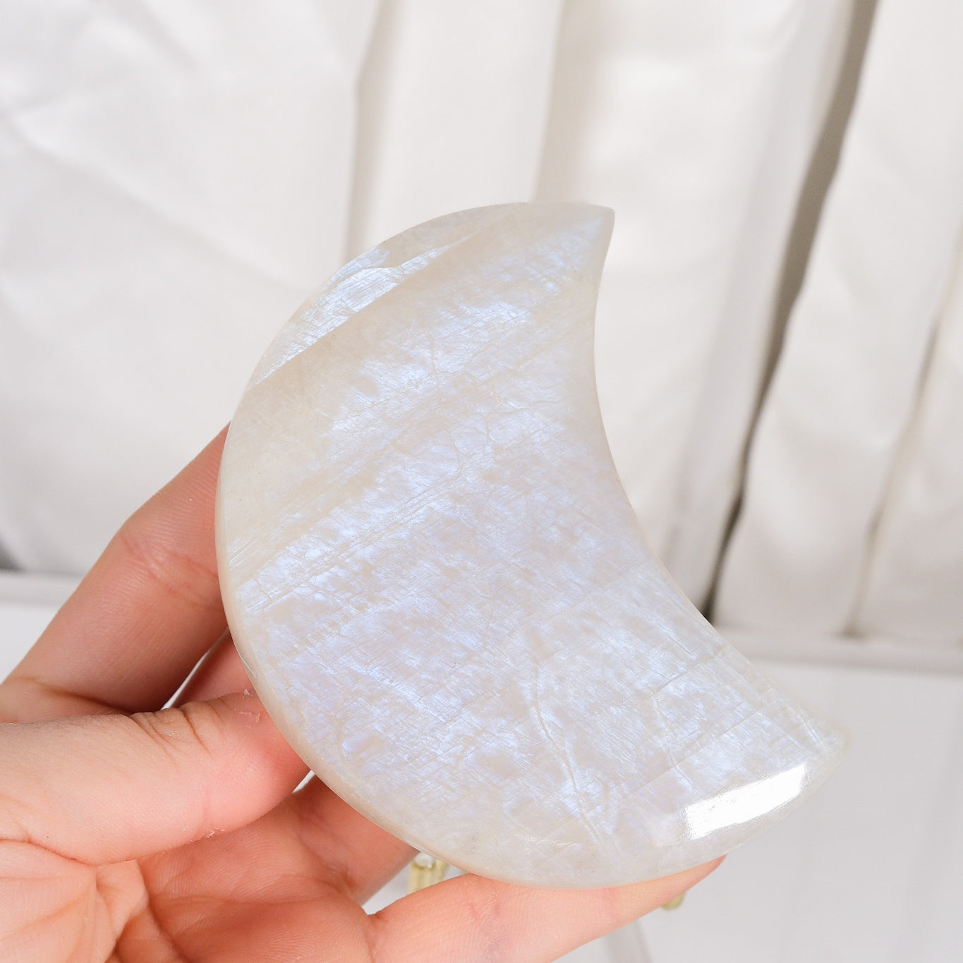Moonstone Moon on Stand