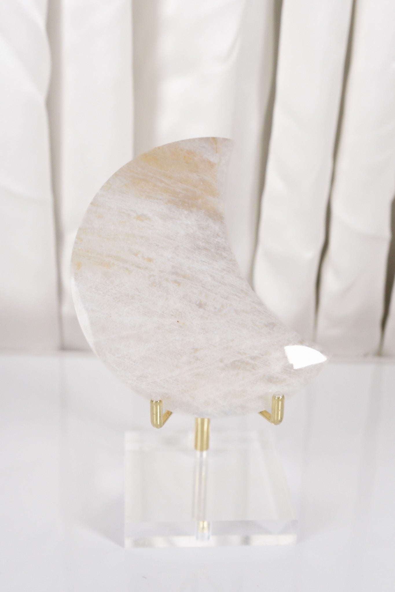 Moonstone Moon on Stand