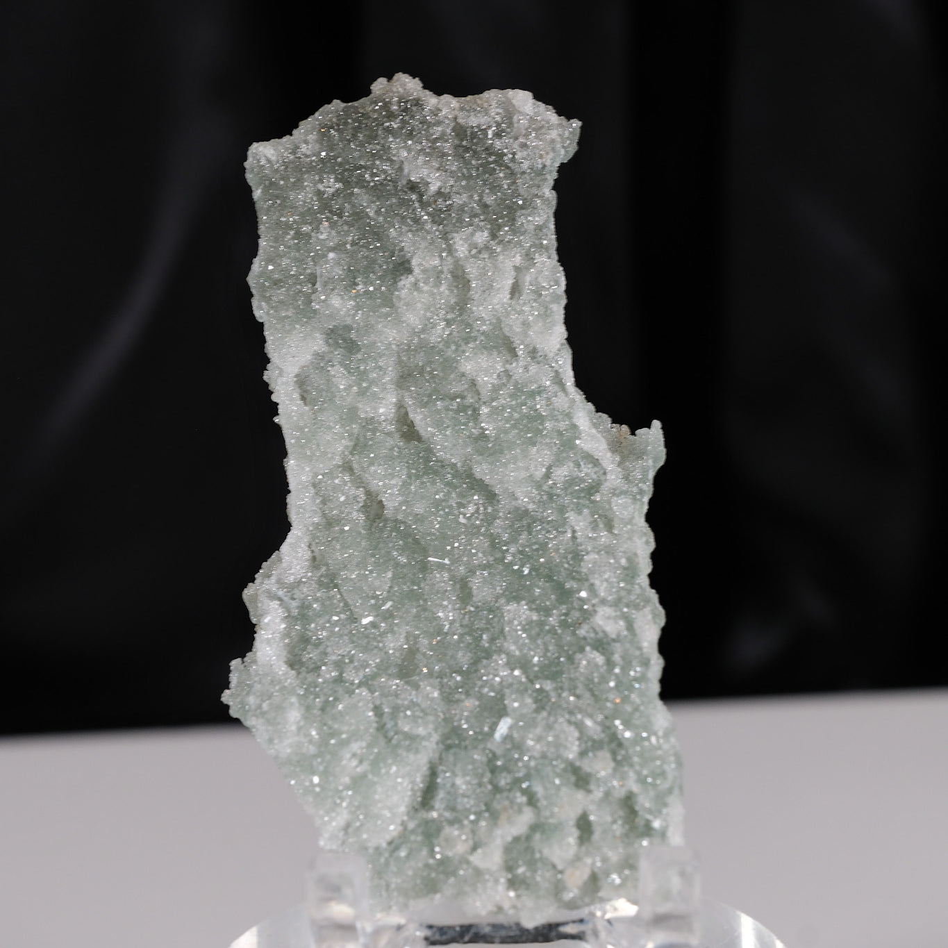 Snowy Green Apophyllite Super Thin Crust Slice