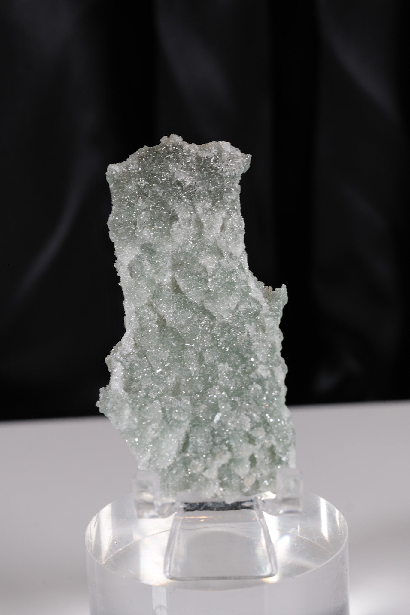 Snowy Green Apophyllite Super Thin Crust Slice