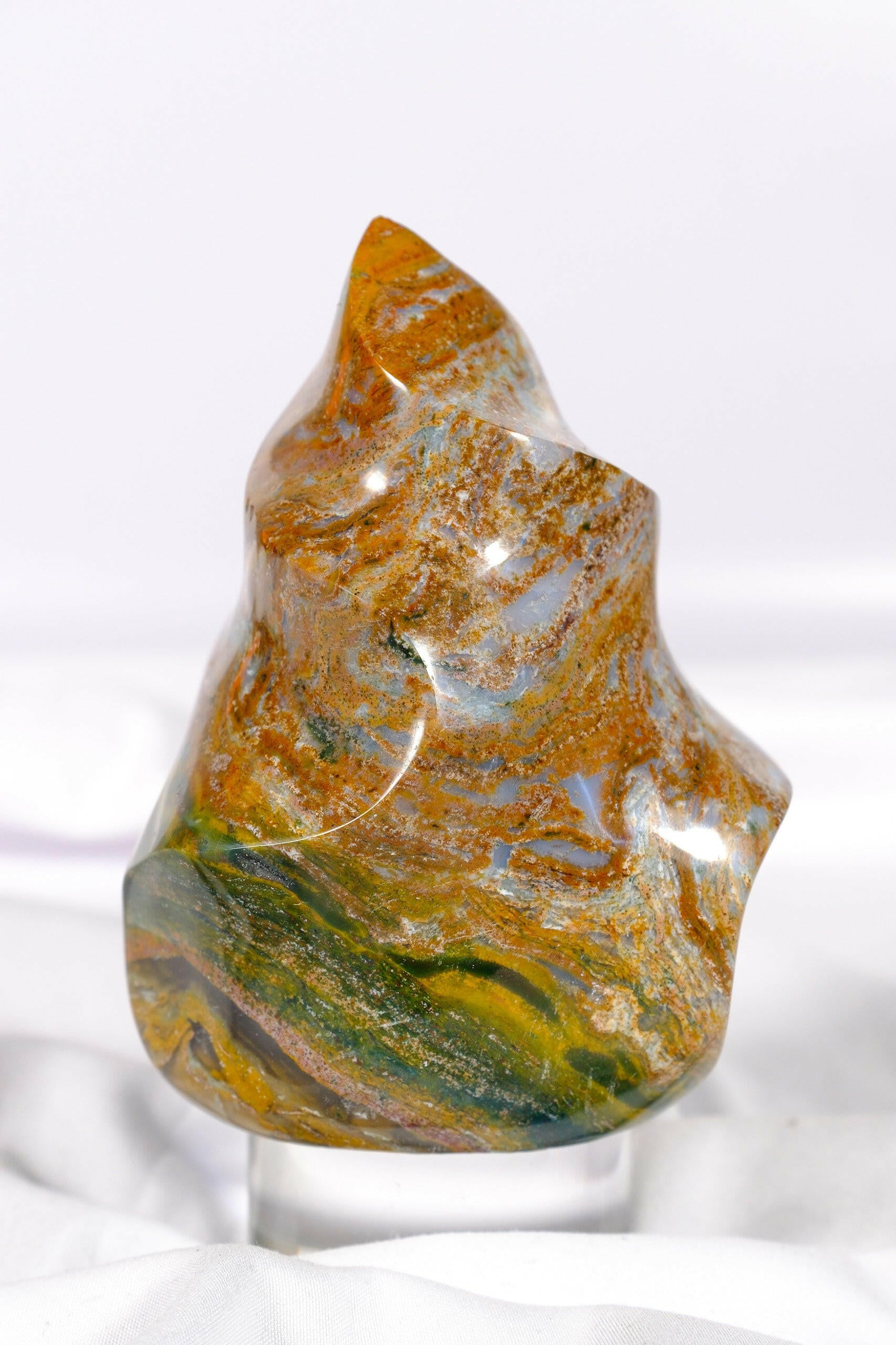 Ocean Jasper Flame Healing Crystal.