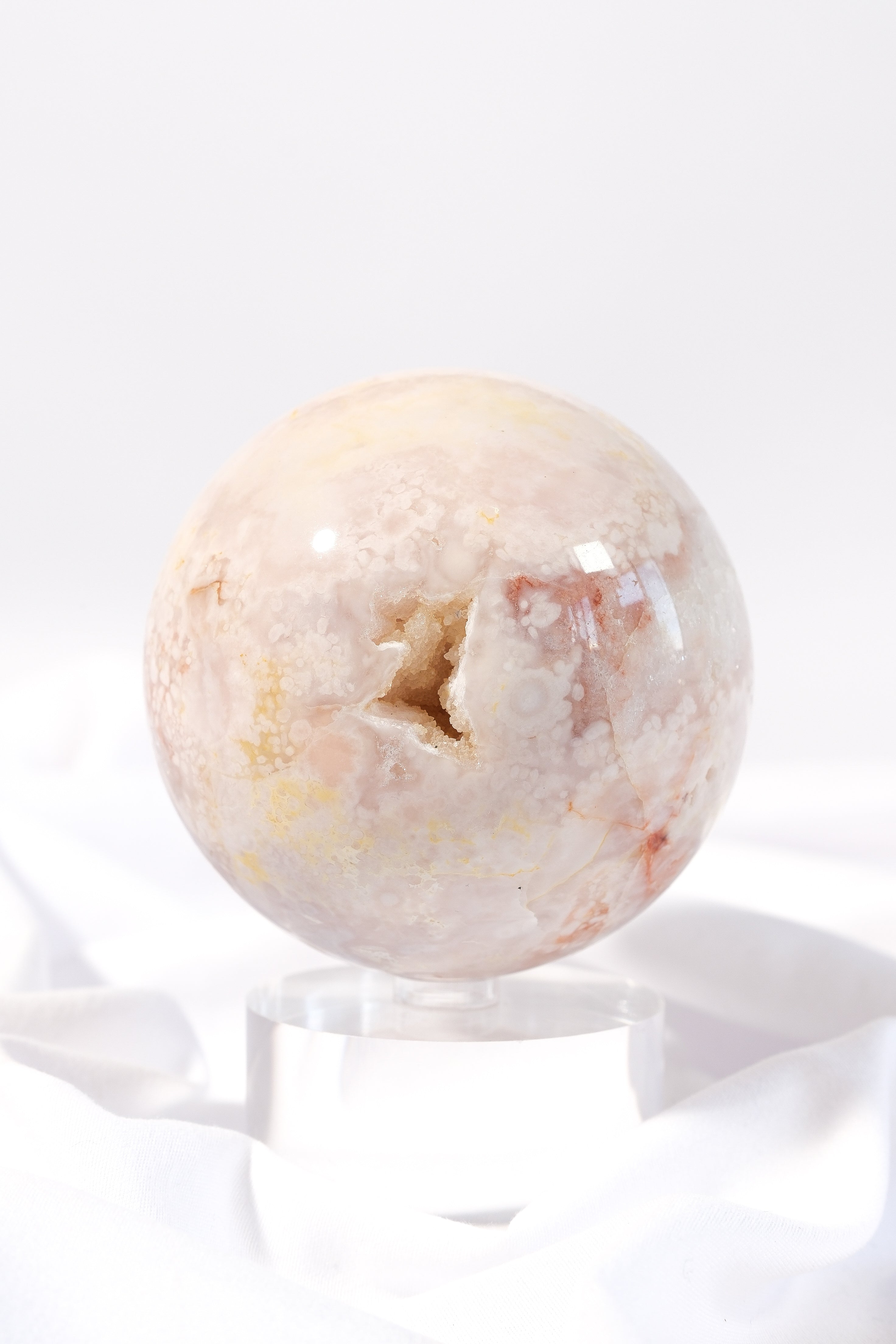 Pink Amethyst Flower Agate Sphere