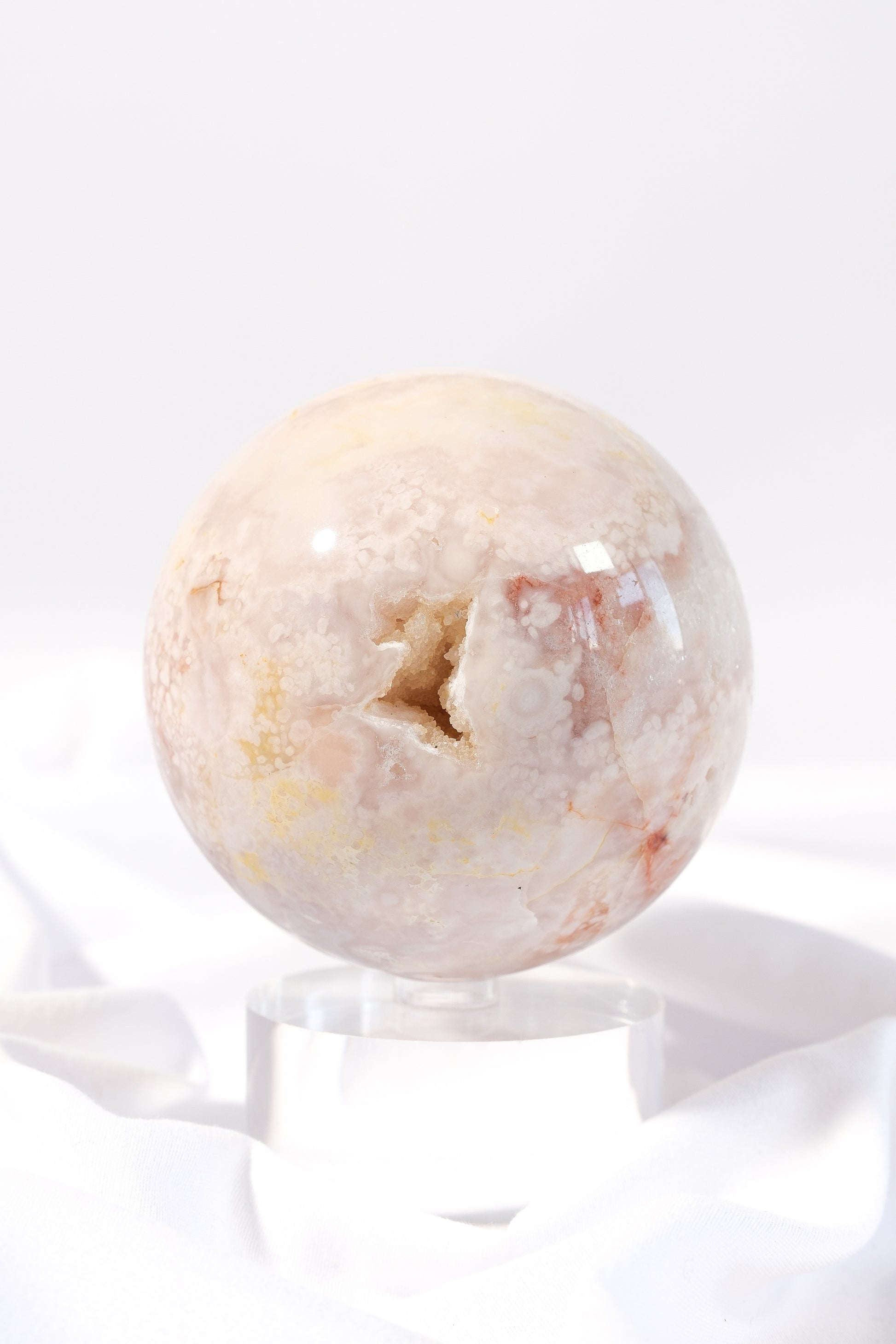 Pink Amethyst Flower Agate Sphere