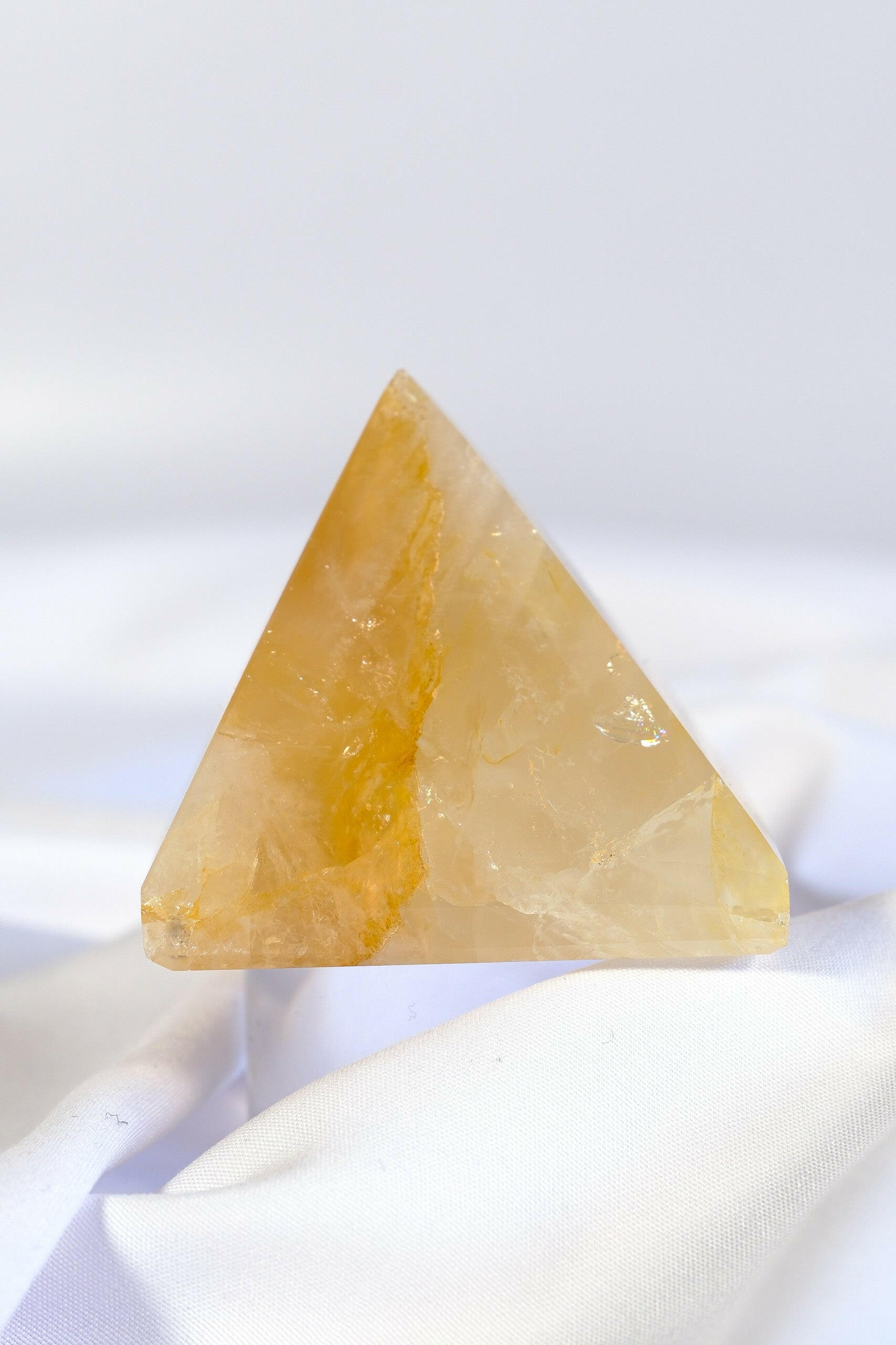 Golden Healer Pyramid Healing Crystal.