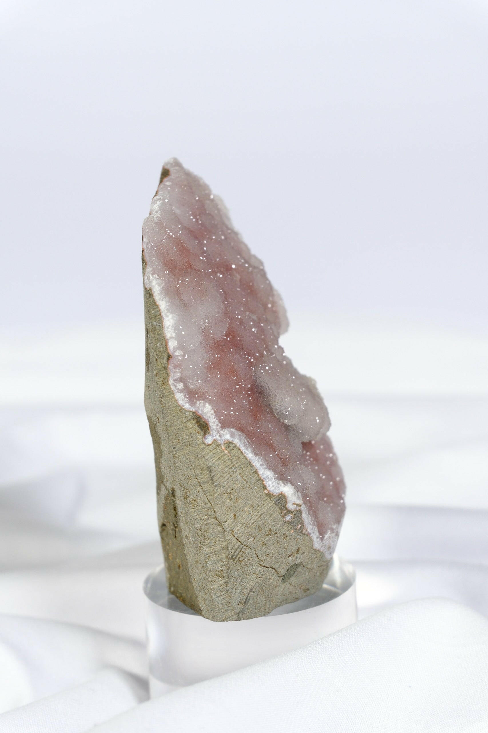 Pink / Purple Botryoidal Chalcedony Cutbase Healing Crystal.