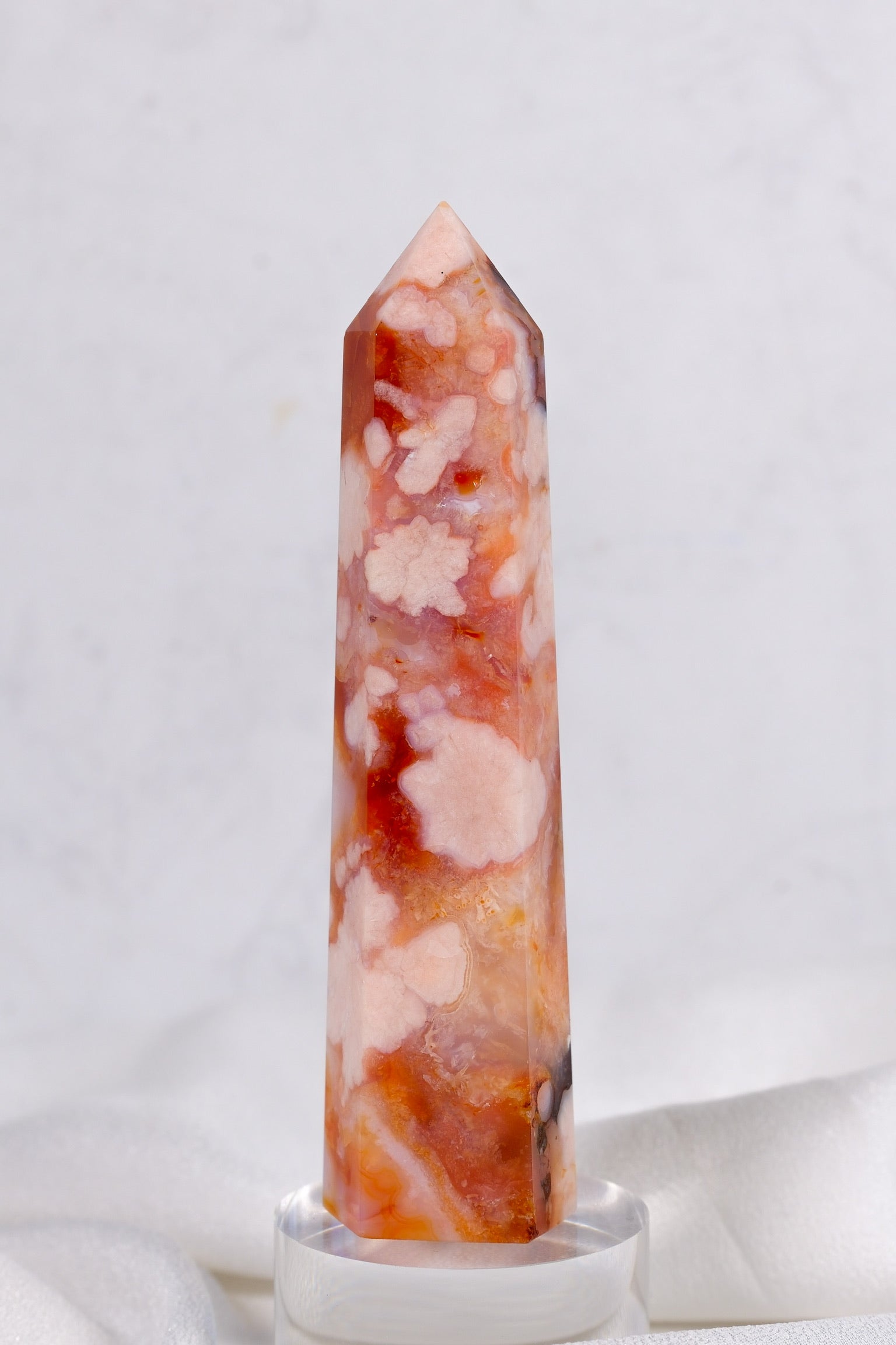 Flower Agate Carnelian Tower