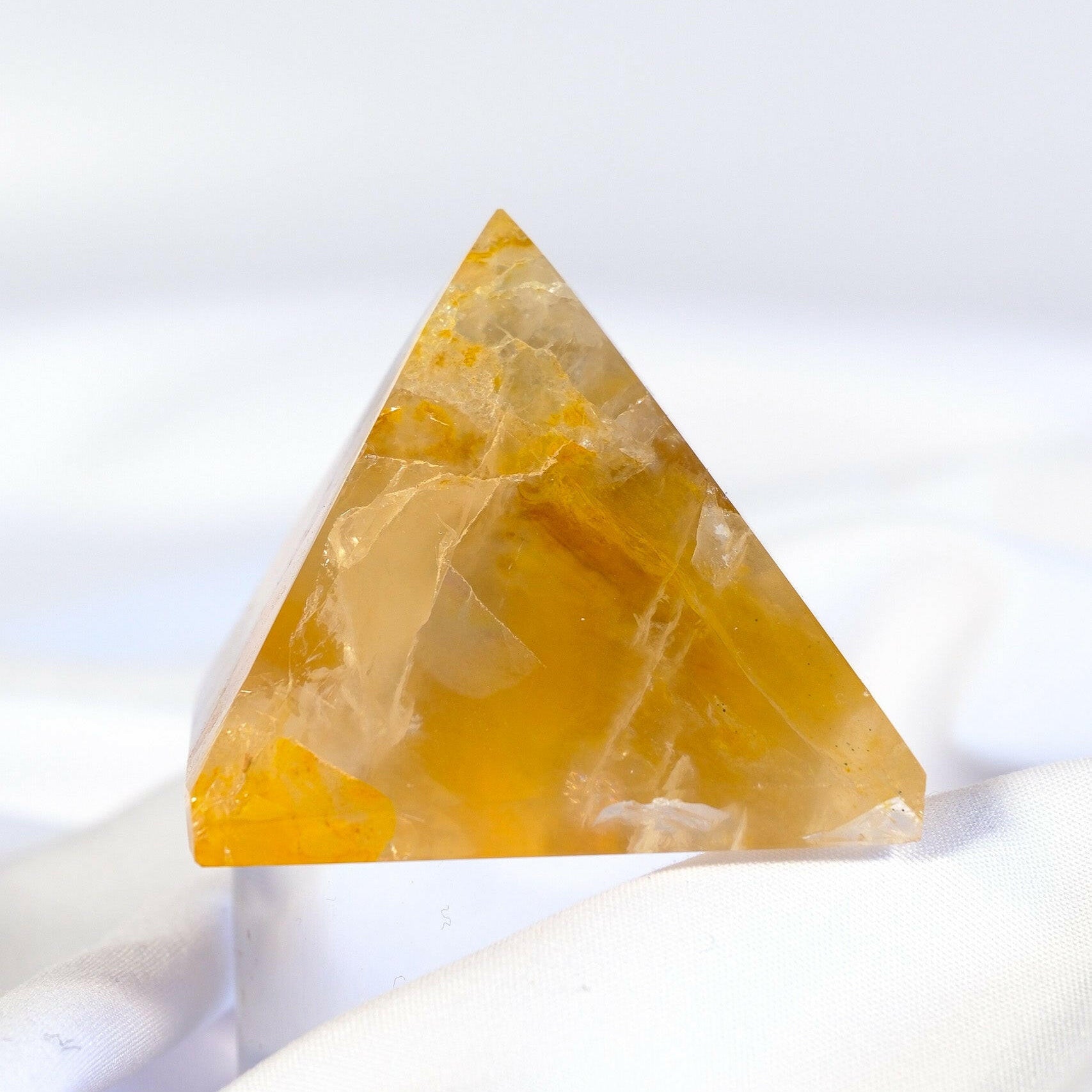 Golden Healer Pyramid Healing Crystal.